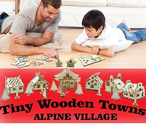 3D Wooden Christmas Village Puzzle - DIY Gingerbread House Building Kit for Kids & Adults, Holiday Tree Ornaments & Home Decor, Perfect for Family Crafting & Seasonal Displays