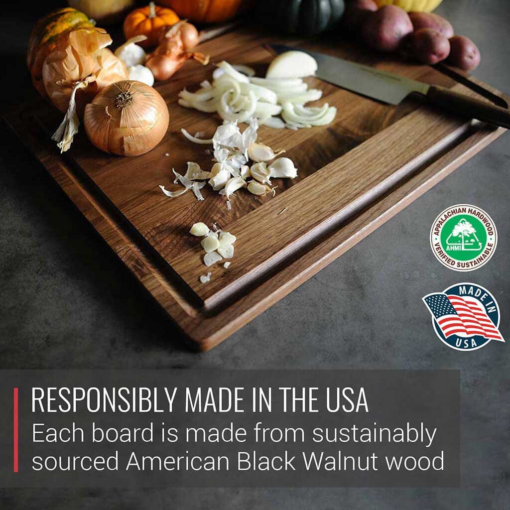 Premium 8oz Coconut Cutting Board Oil & Extra Large 18x24 Walnut Cutting Board - Natural Wood Care & Protection for Kitchen, Butcher Blocks, Countertops