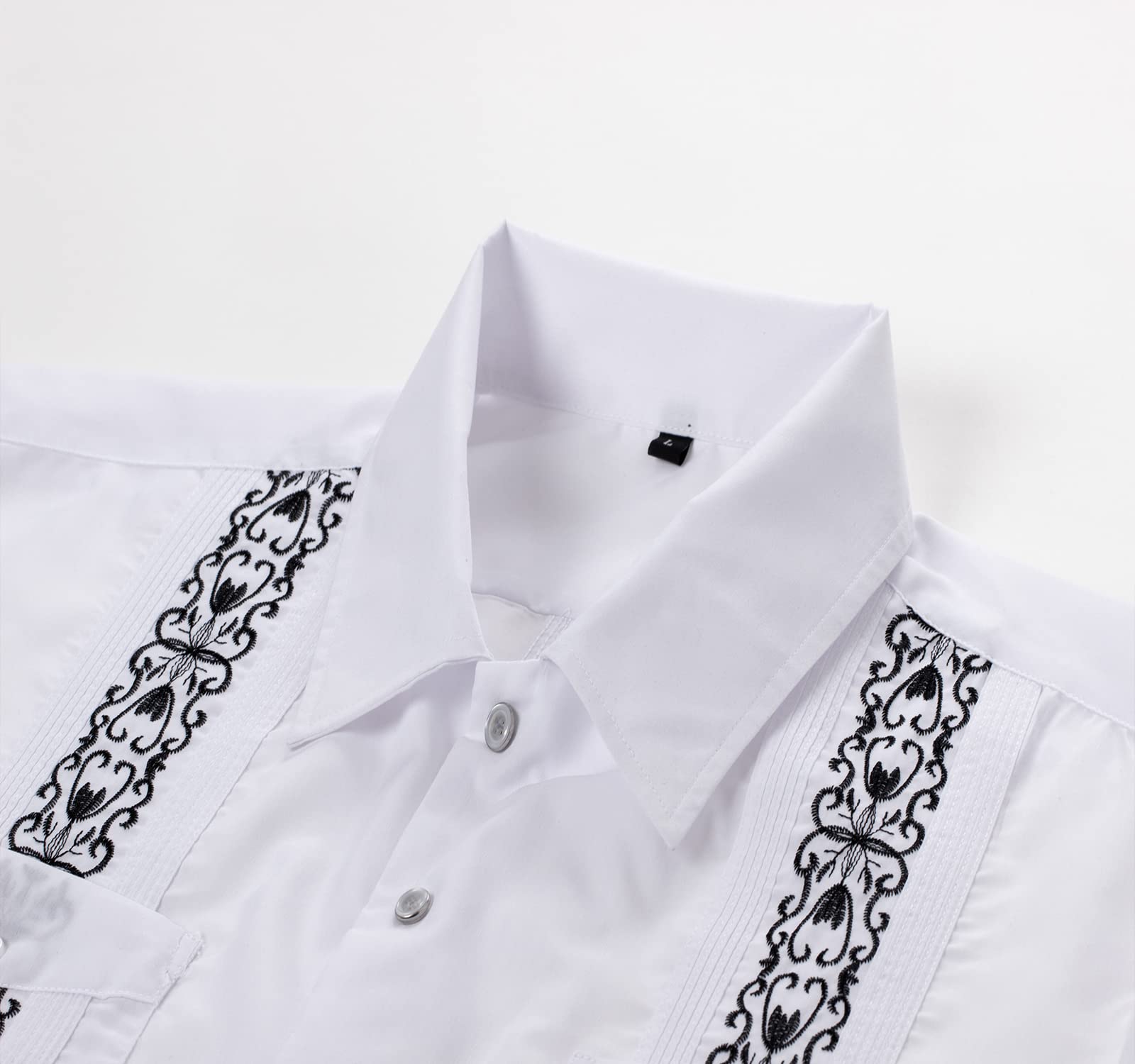 **Men's Guayabera Shirts - Short Sleeve Casual Button-Up Shirt for Summer, Beach & Vacation | Lightweight & Breathable Fabric**