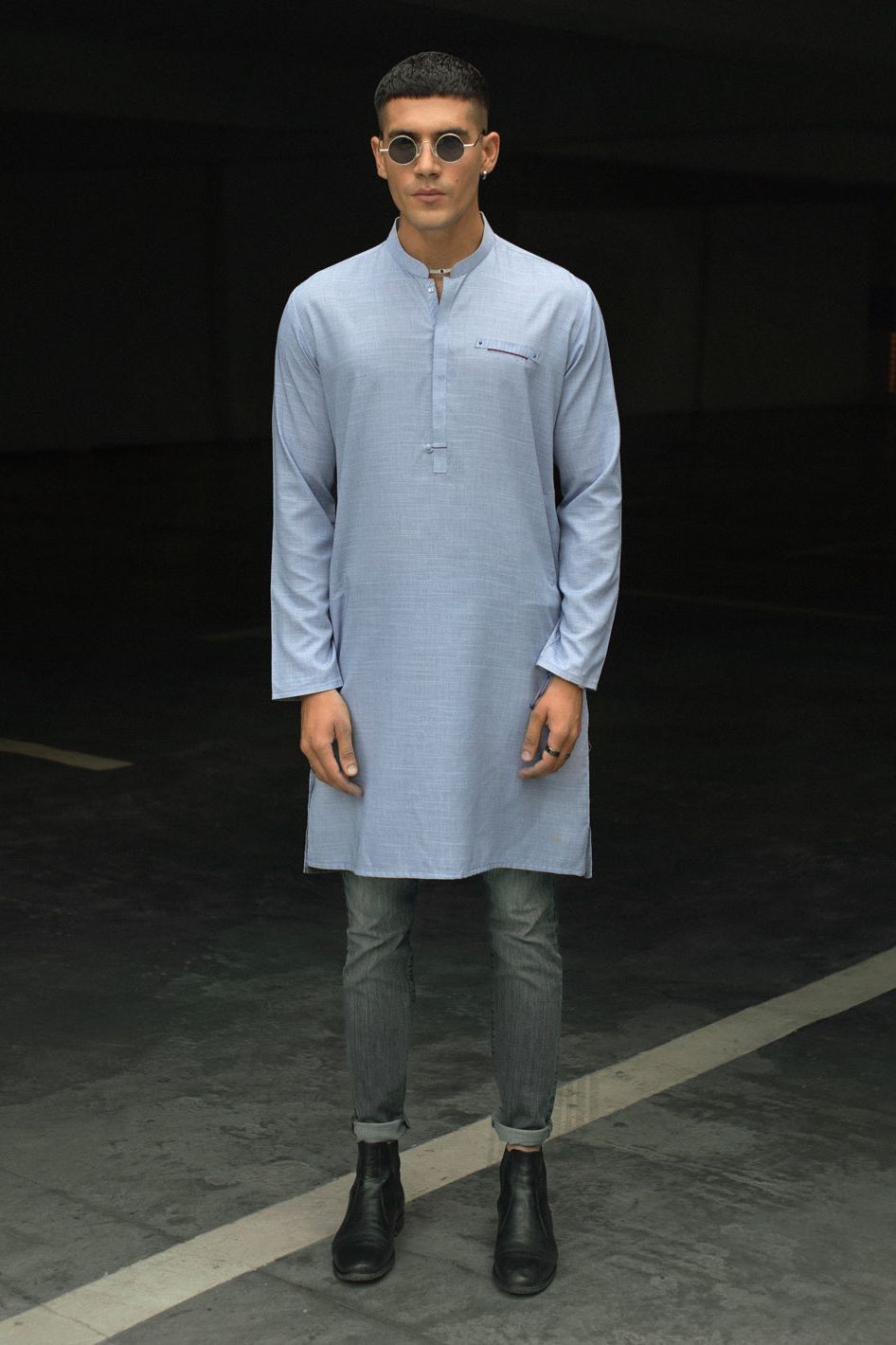 Stylish Light Blue Blended Kurta for Women - Comfortable & Trendy Indian Ethnic Wear - Perfect for Festivals, Weddings & Casual Outings