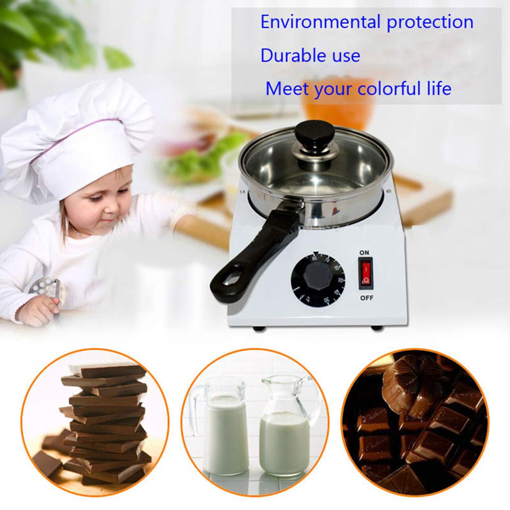 Electric Chocolate Melting Pot - 40W Stainless Steel Tempering Machine for Chocolate, Butter, Cream (2.2lbs Capacity, 30~85°C) - Perfect for Handmade Soap, Candle Making & DIY Candy (110V)