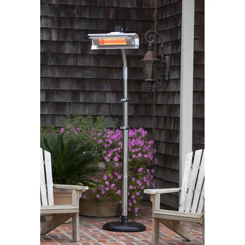 Stainless Steel Telescoping Offset Pole Mounted Infrared Patio Heater - Outdoor Patio Heater for Restaurants, Backyard, Deck & Garden - Perfect for Cold Weather & Entertaining