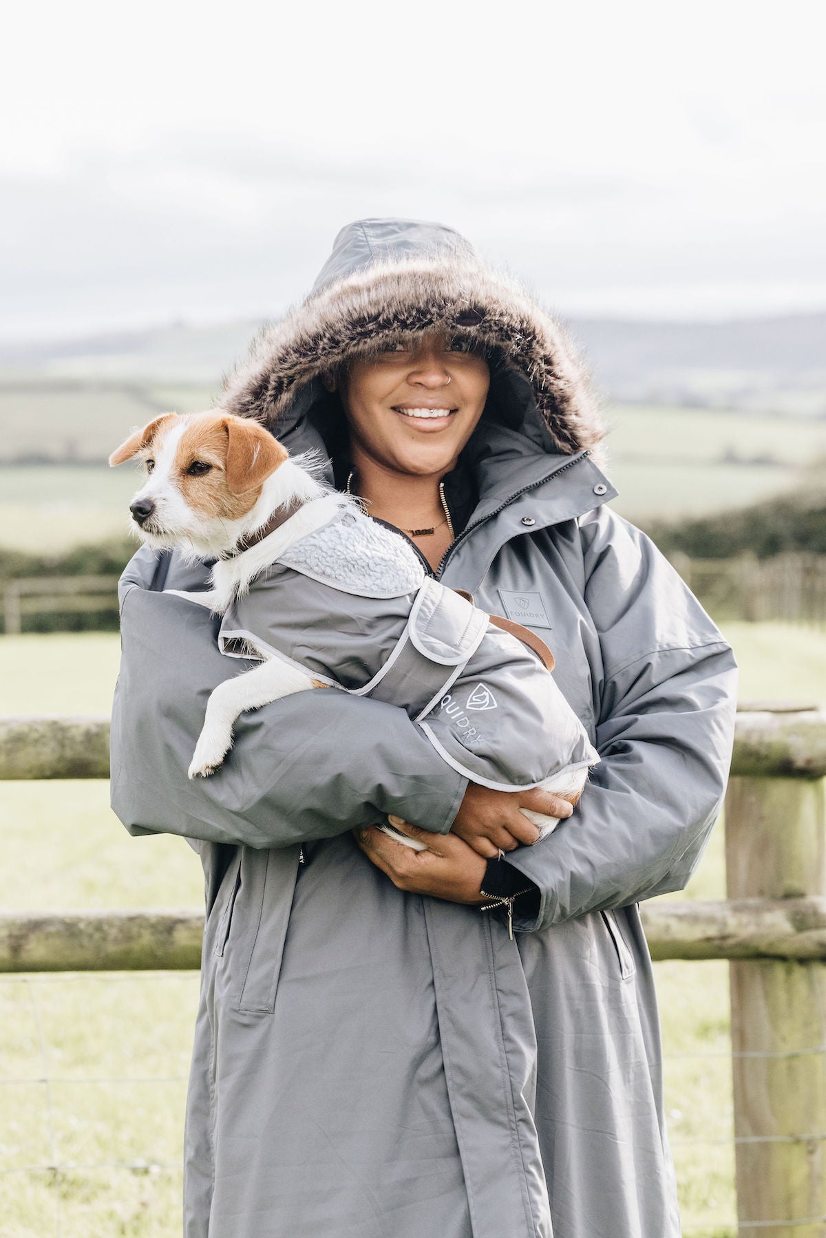 EQUIDRY Waterproof Dog Coat for Small, Medium & Large Dogs - Charcoal Grey Winter Jacket for Outdoor Walking, Hiking & Cold Weather Protection