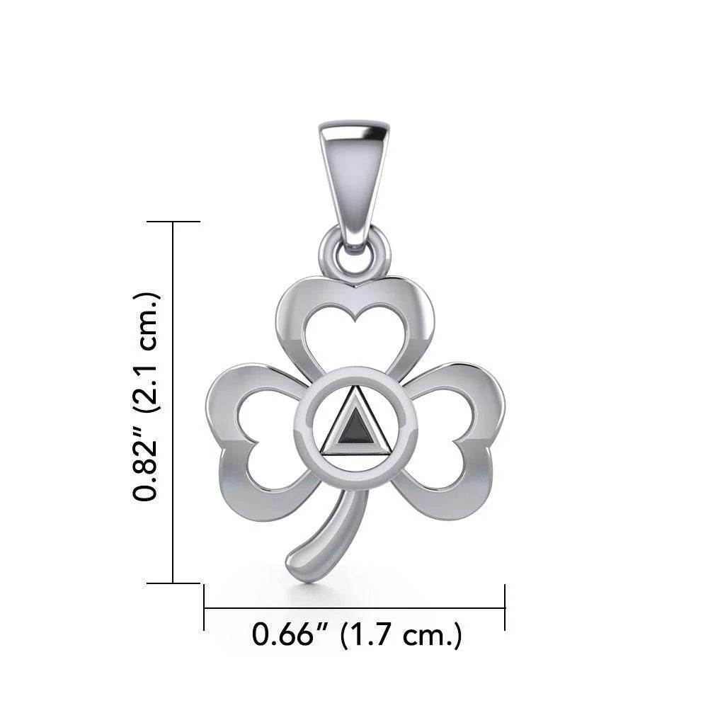 Authentic Silver Celtic Shamrock Pendant with Genuine Malachite AA Symbol - Perfect for St. Patrick's Day Gifts & Irish Heritage Jewelry
