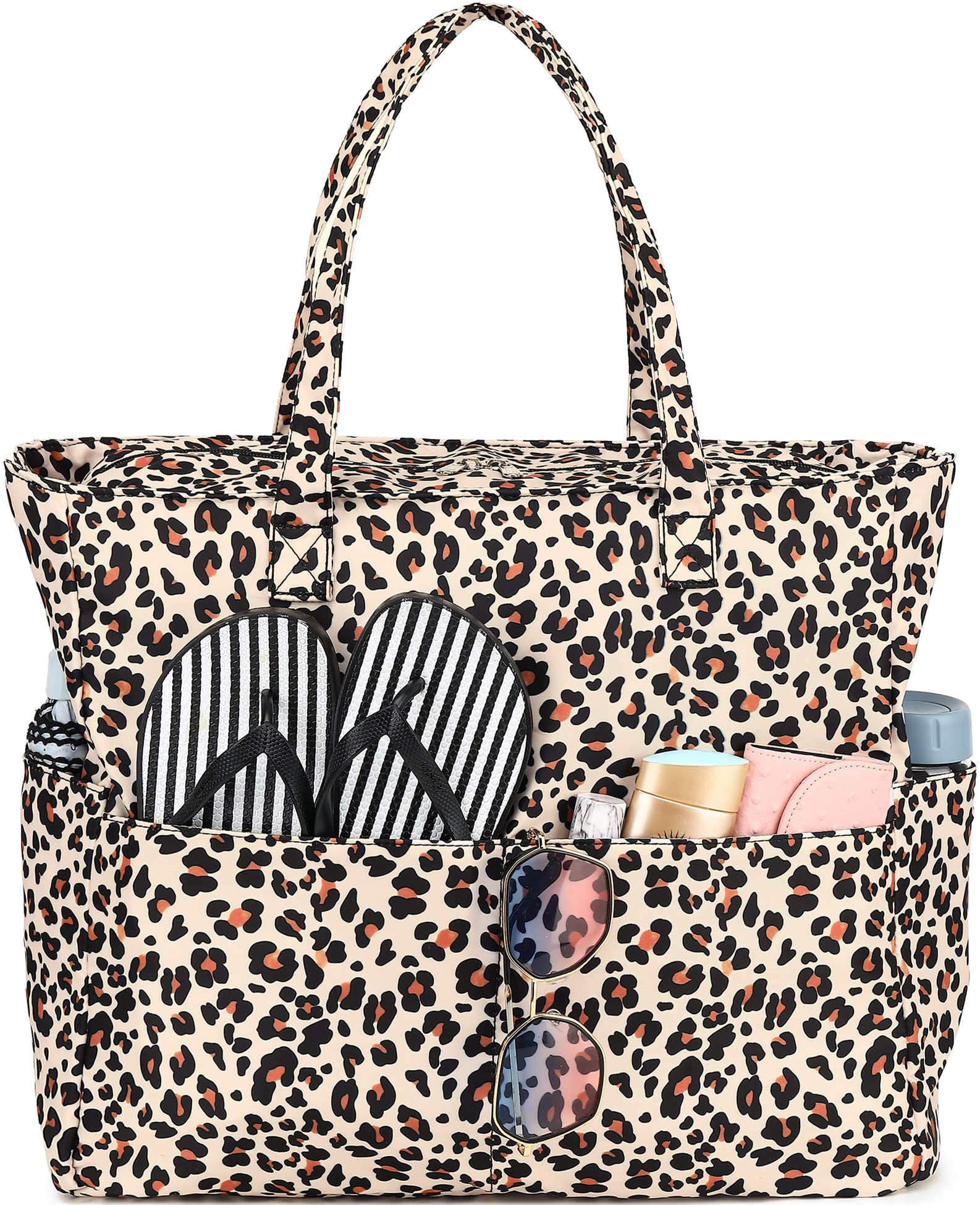 Waterproof Beach Tote Bag for Women - Large Gym & Travel Carry On Bag with Wet Compartment - Perfect for Pool, Beach Trips & Weekend Getaways