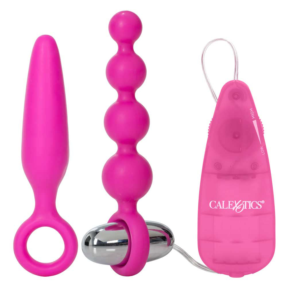 Booty Call Booty Vibro Kit with Anal Plug, Beads & Bullet Vibrator - Couples Adult Toy Set for Enhanced Intimacy & Sensual Play