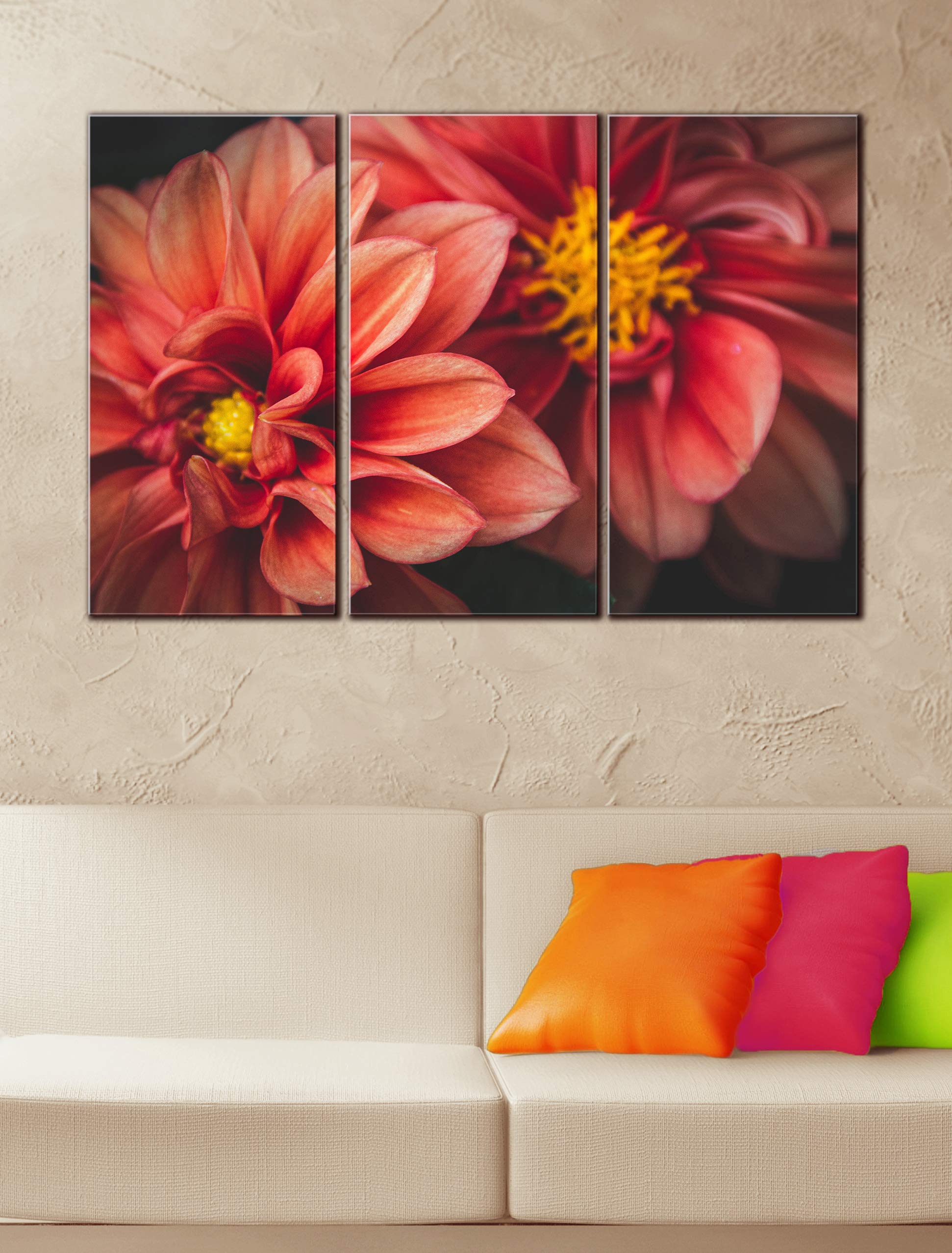 3-Piece Romantic Floral Canvas Wall Art Set - Flowers Theme Painting Poster for Home Decor (22x33 in) - Perfect for Kitchen, Dining Room & Bedroom Aesthetic