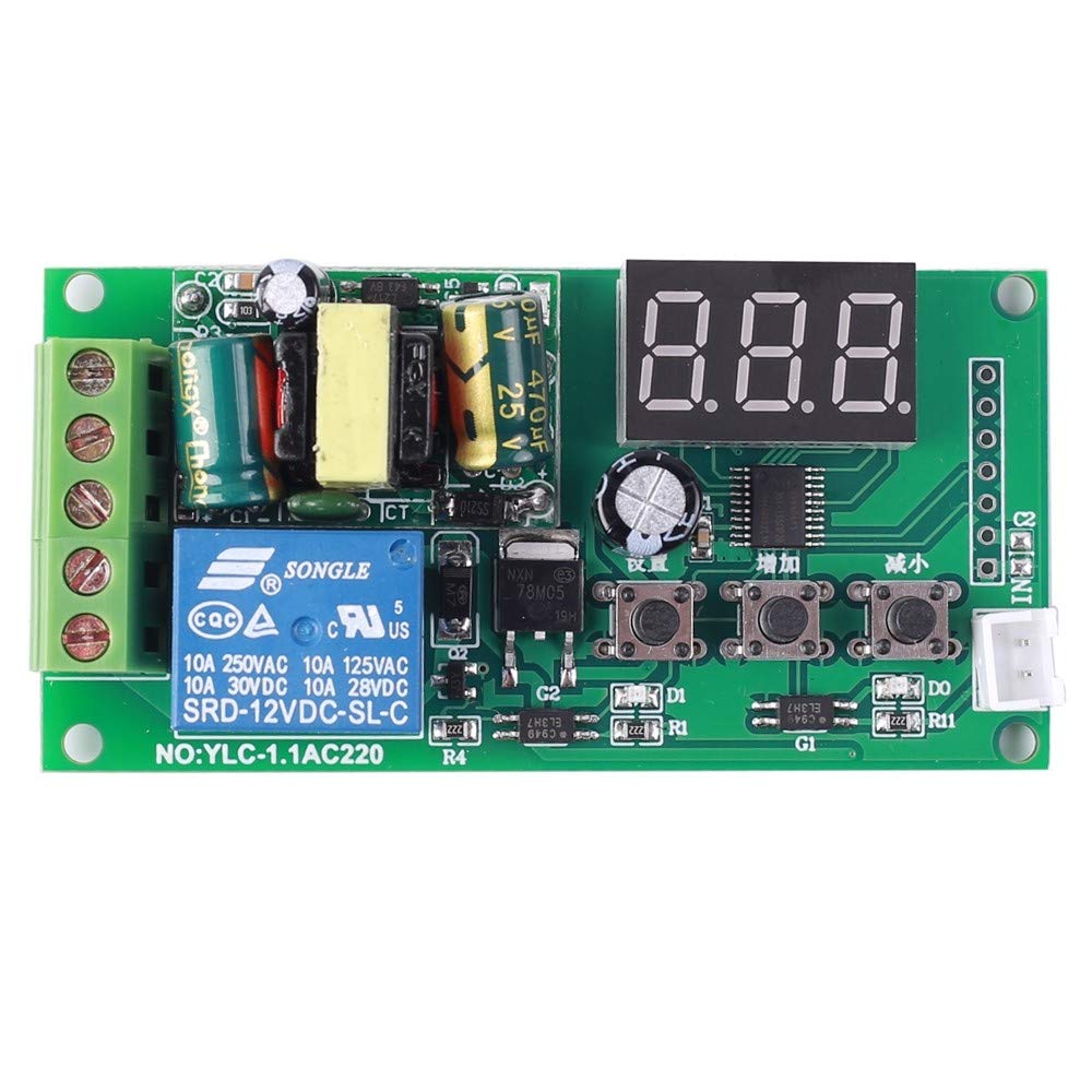DONGKER YLC-1.1AC220 Timer Relay Switch Module - AC 85V-265V LED Display & Button Control for Home Automation, Industrial Equipment, and DIY Projects