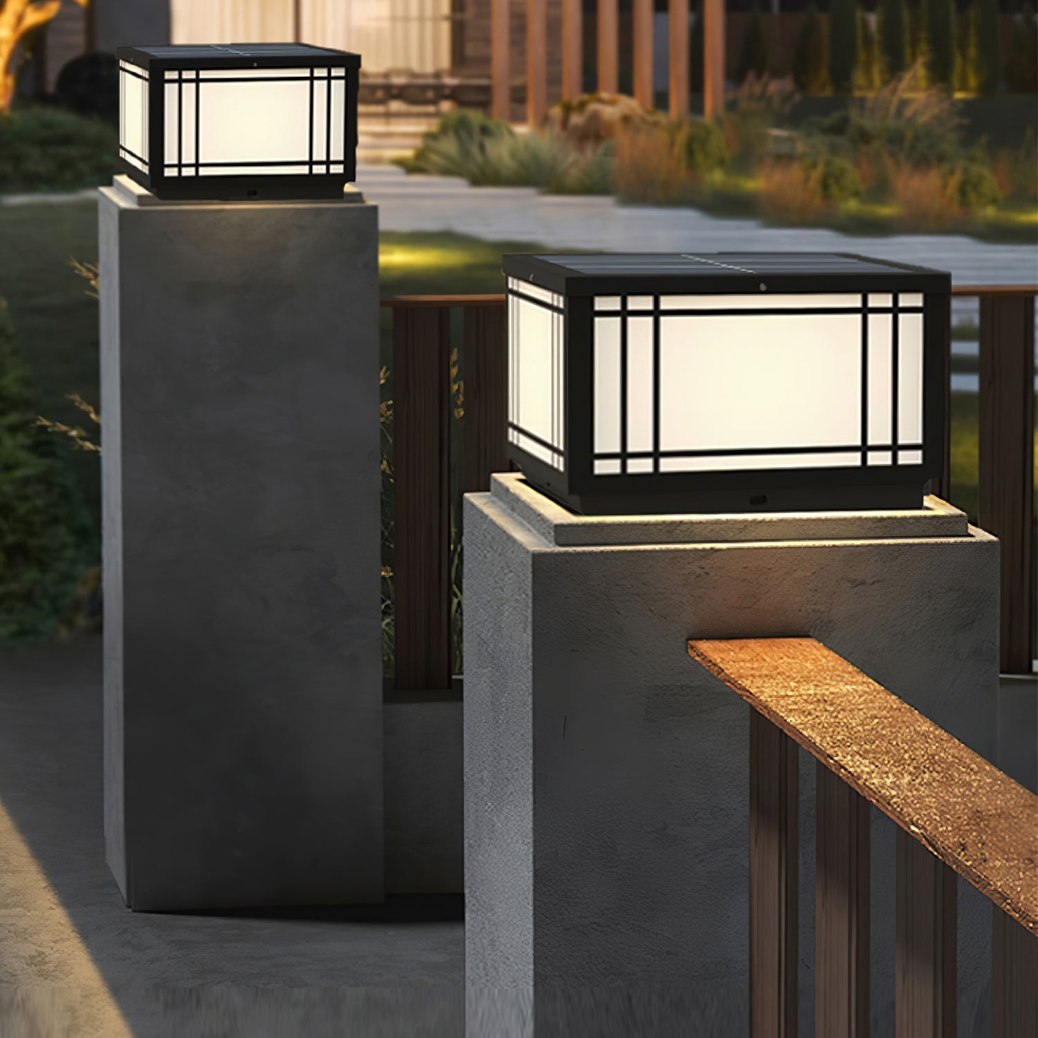 Harrison Solar Cube Outdoor Lamp - Waterproof Solar Powered LED Light for Garden, Patio, Yard & Pathway - Perfect for Outdoor Lighting & Decoration