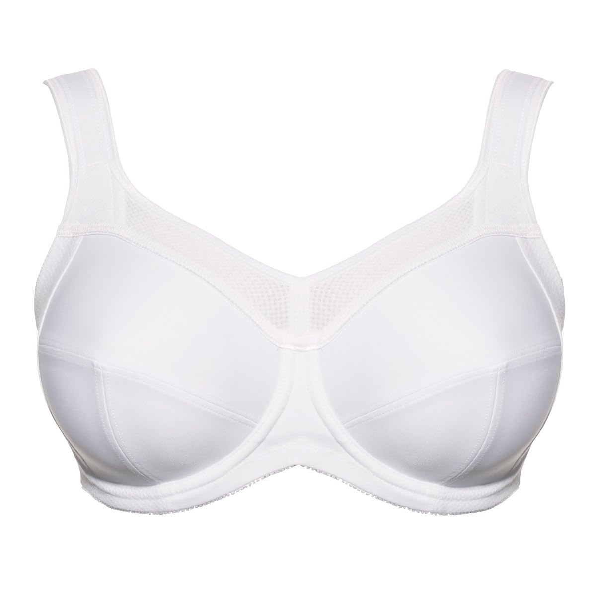 Ulla Kate Women's Underwired Plus Size Sports Bra 6024 - Supportive, White, Size 54E - Perfect for Yoga, Running & High-Impact Workouts