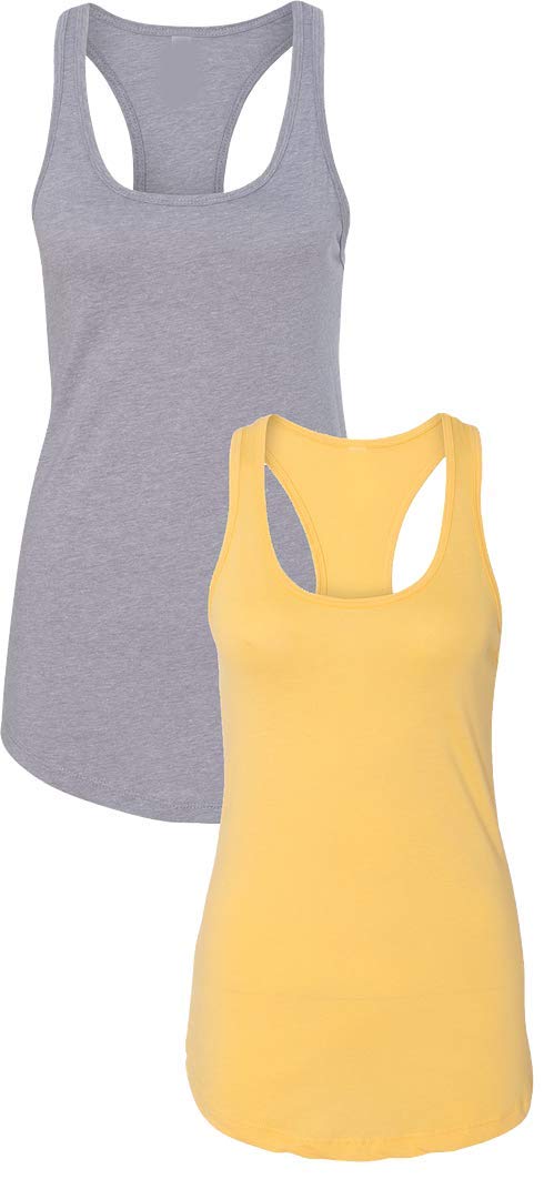 Next Level Apparel Women's Slim Fit Racerback Tank Top - Soft Breathable Cotton Blend Workout Shirt for Yoga, Gym & Casual Wear