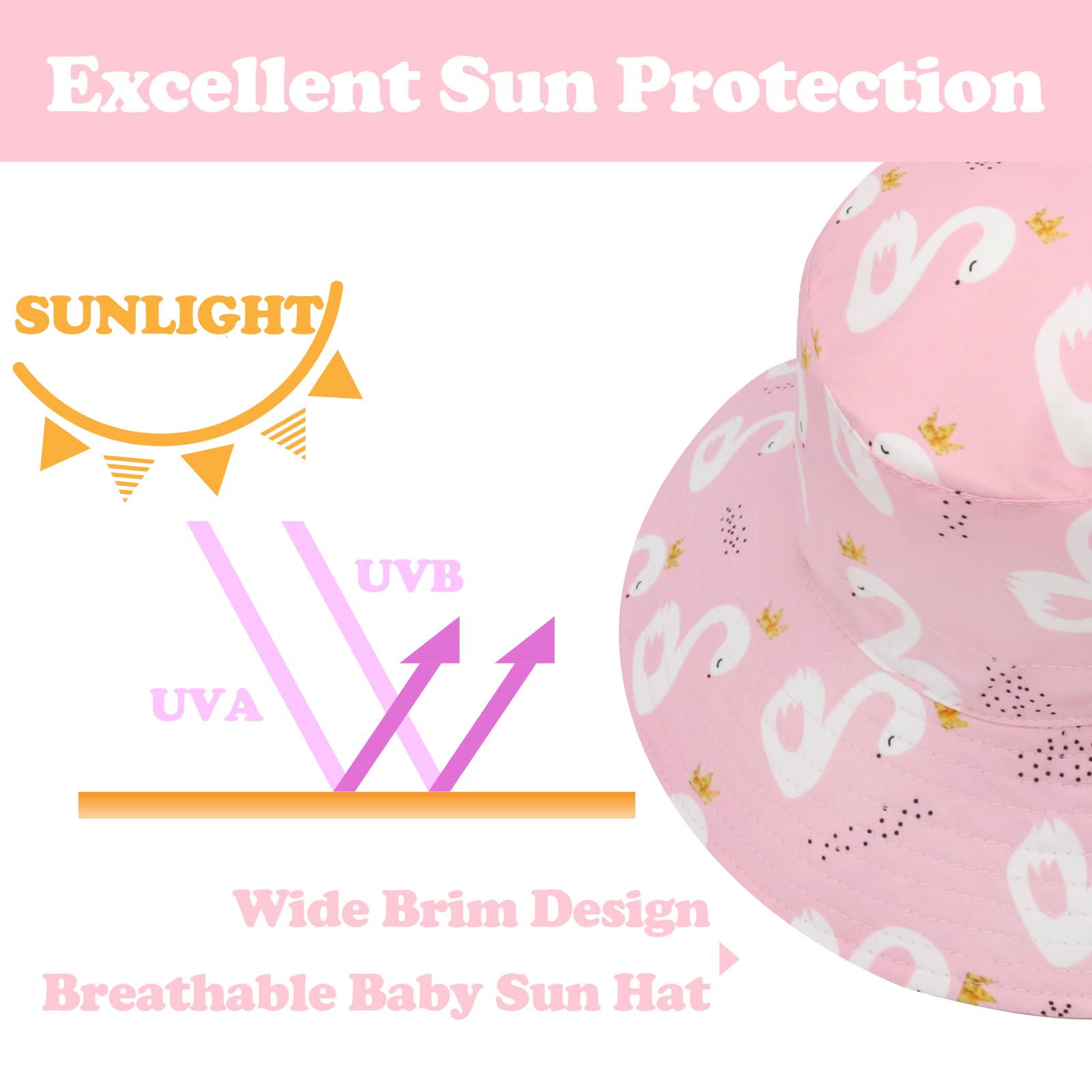 Sarfel UPF 50+ Baby Sun Hat for Toddlers - UV Protection Bucket Hat for Boys & Girls - Perfect for Beach, Pool, Outdoor Play & Summer Activities