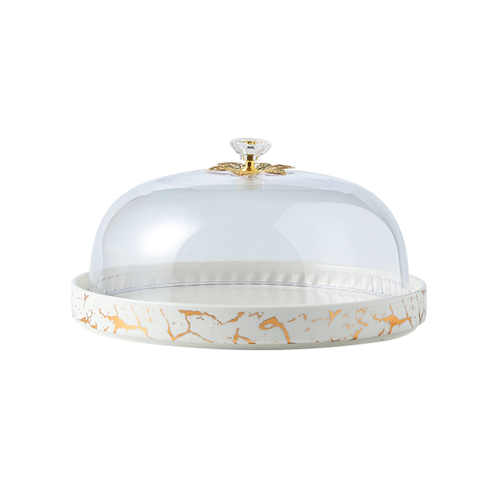 Elegant Ceramic Cake Stand with Glass Dome - Multi-Color Dessert Display for Weddings, Birthday Parties & Events | Perfect for Cupcakes, Pastries & Cakes (Black, Medium Size) - Ideal for Home Baking, Tea Parties & Special Occasions
