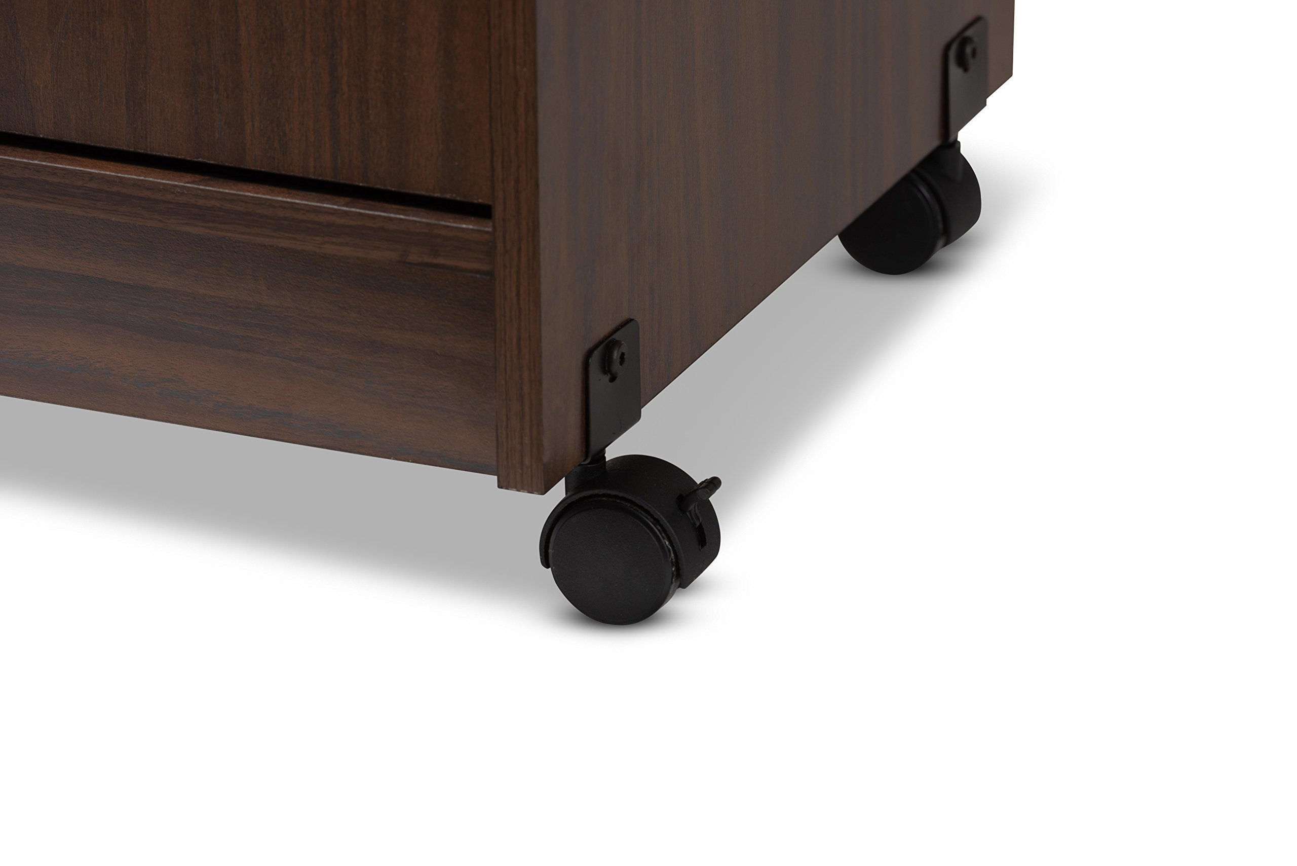 Baxton Studio Terline Kitchen Cabinet in Walnut Brown - Modern Storage Solution for Kitchens, Pantries & Home Organization