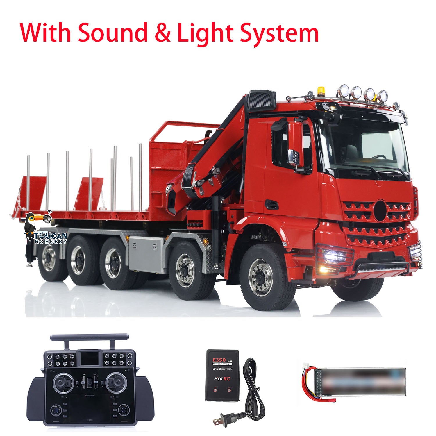 1/14 Scale 10x10 RC Hydraulic Crane Dump Truck - Remote Control Full Dumper Lorry with U-Shaped High Standard Bucket & Timber Flatbed - Perfect for Construction Site Play, Collecting, and RC Hobby Enthusiasts