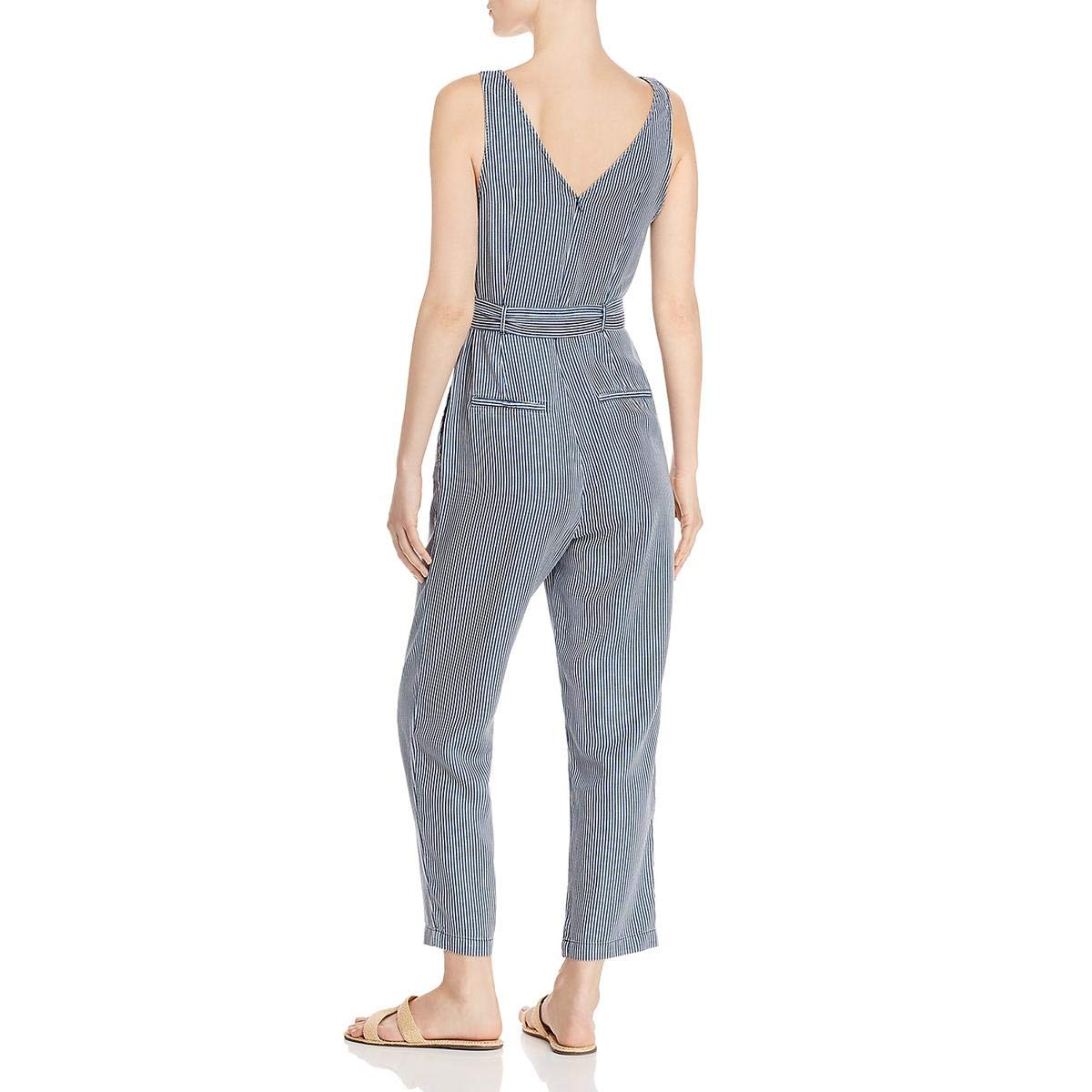 French Connection Women's Striped Belted Jumpsuit - Stylish One-Piece Outfit for Work, Party & Casual Wear | Fashionable Women's Romper with Adjustable Waist Belt