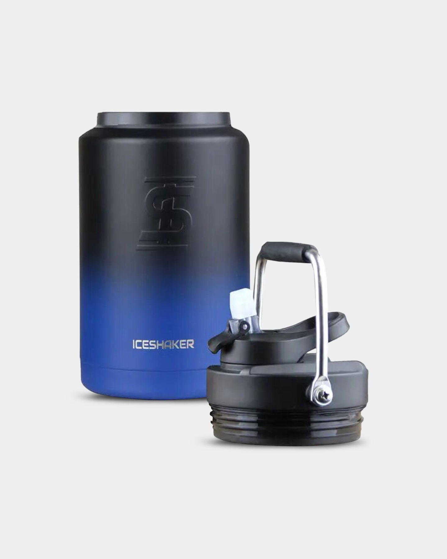 1 Gallon (128oz) Ice Shaker Water Bottle - Leakproof & Insulated Stainless Steel Jug for Gym, Workouts, and Outdoor Activities - Keeps Drinks Cold for 24 Hours