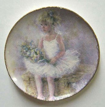 Ballerina Platter - Miniature Dollhouse Decor for Collectors