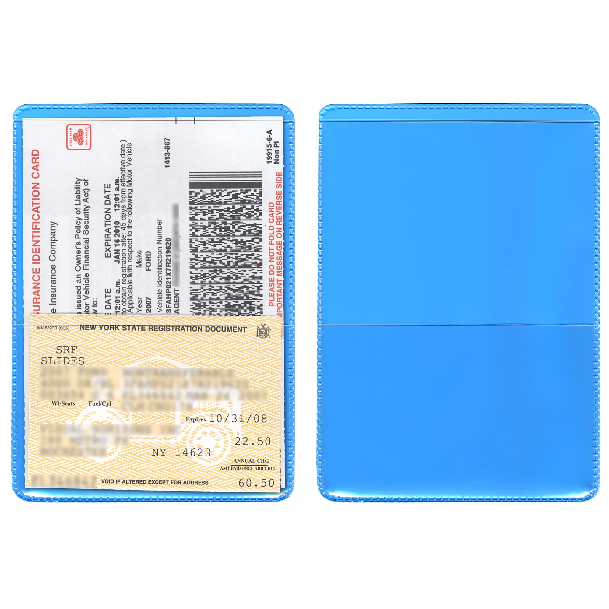 StoreSMART® 500 Pack Light Blue Auto Insurance & ID Card Holders - Durable Plastic Card Protectors for Vehicles, Wallets & Organization - RFS20-LB500