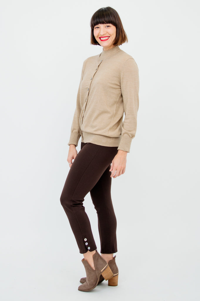 Soft Merino Wool Kitten Cardigan in Barley - Cozy & Stylish Sweater for Cats - Perfect for Indoor Lounging & Photo Shoots