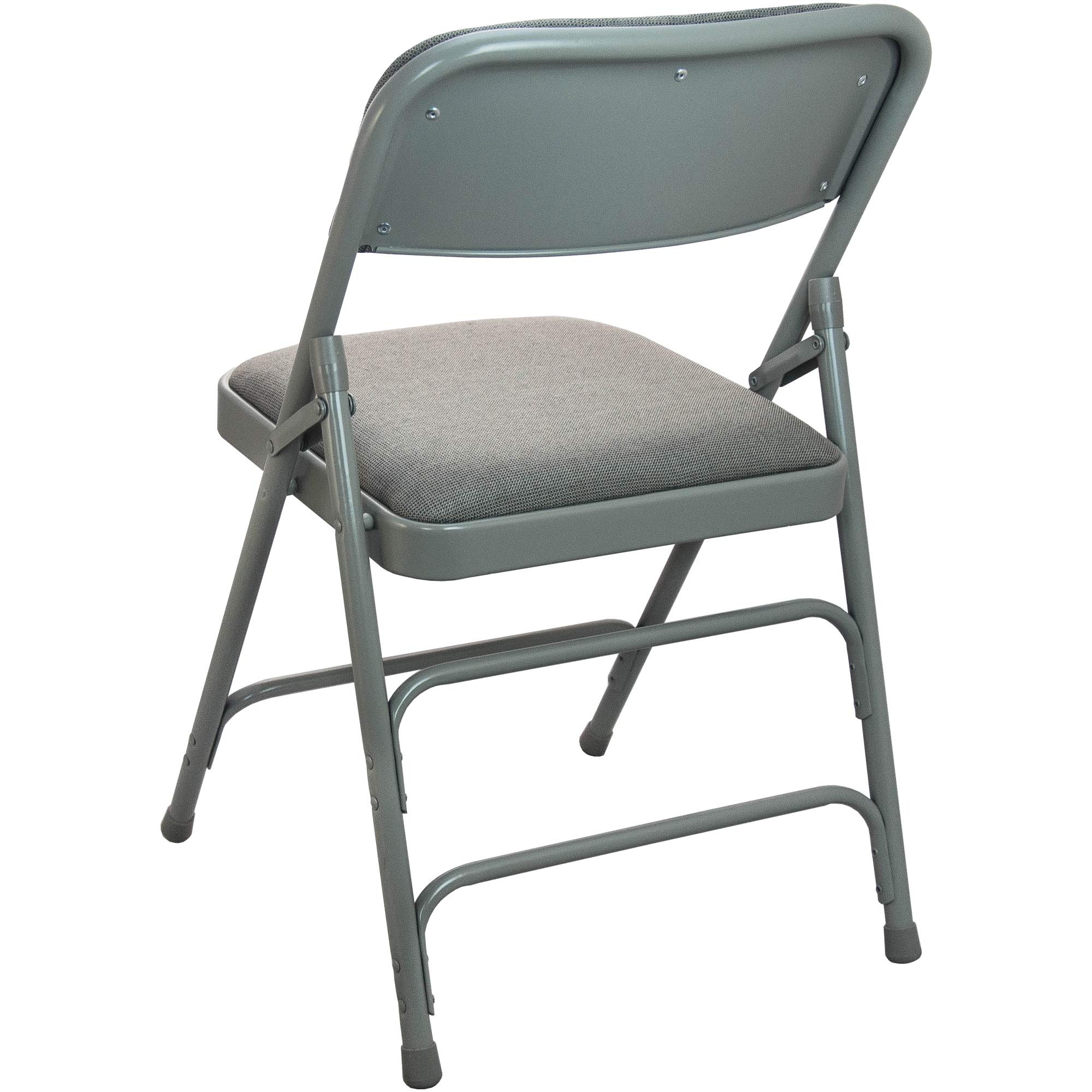 Emma & Oliver 2-Pack Grey Padded Metal Folding Chairs with Comfortable Fabric Seats - Perfect for Outdoor Events, Parties, Camping, and Extra Seating at Home