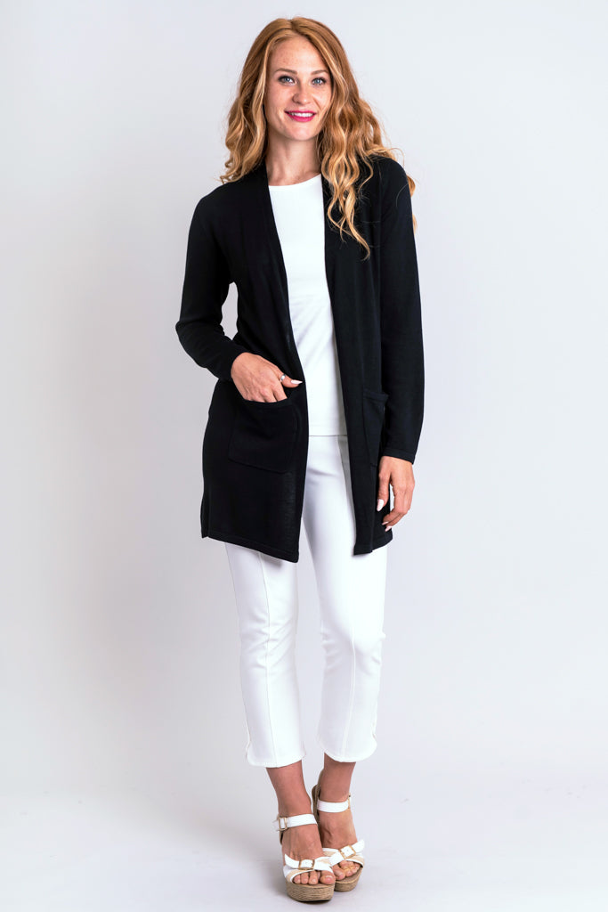 Justine Sweater Women's Black Bamboo Cotton Blend Knit Top - Soft & Breathable for Casual Wear, Office & Date Nights