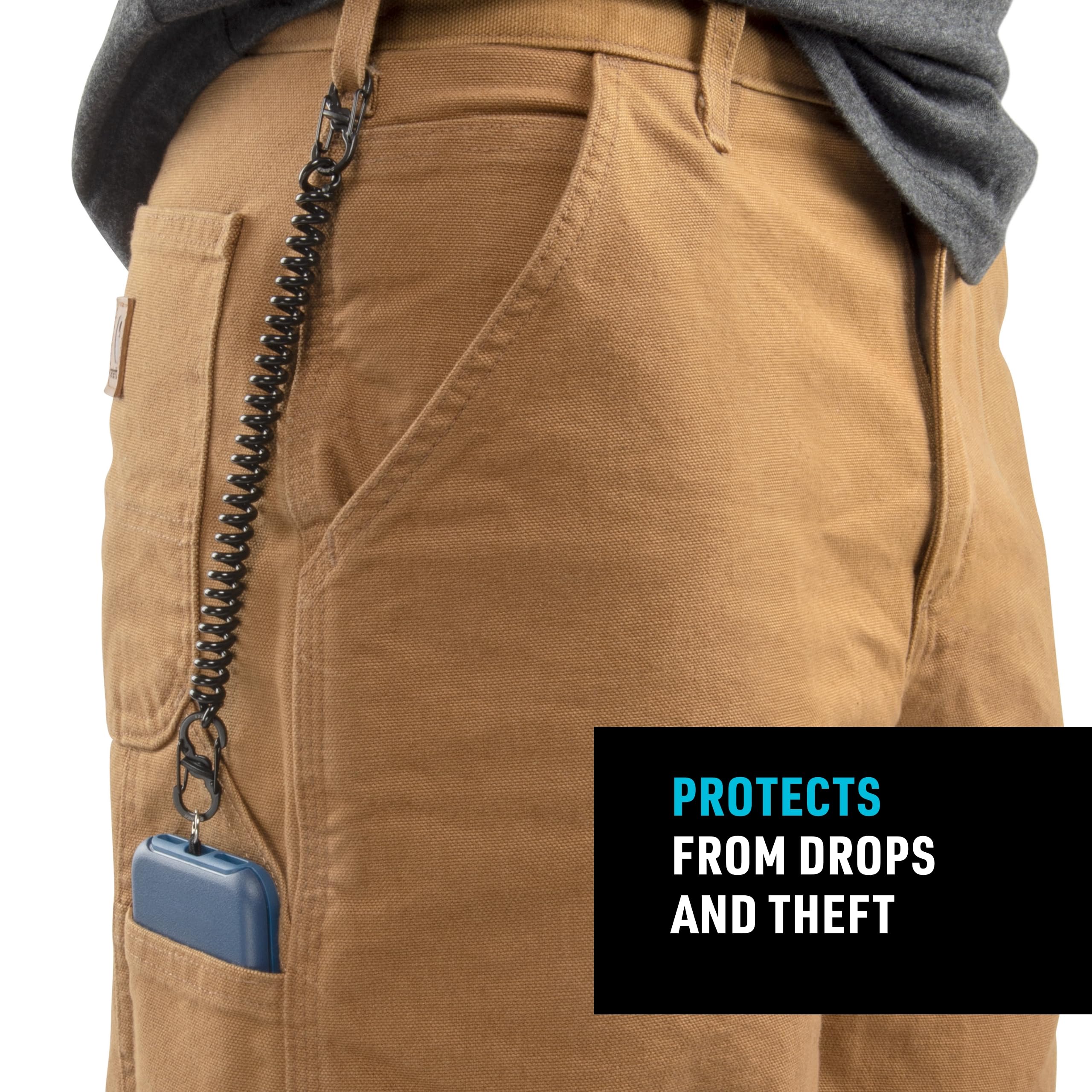 Nite Ize Hitch Phone Anchor and Tether - Anti-Theft Cell Phone Lanyard Accessories - Secure Phone Case Anchor for Drop Protection - Black Tether - Perfect for Travel, Hiking, and Outdoor Activities