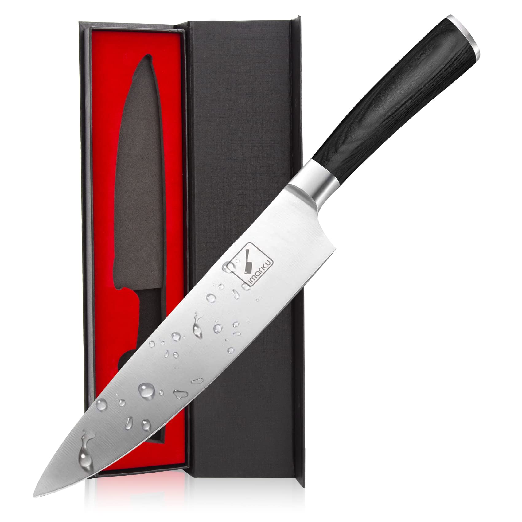 **Imarku 8 Inch Professional Japanese Chef Knife - Premium SUS440A Stainless Steel Sharp Kitchen Knife with Ergonomic Black Handle - Ideal for Slicing, Dicing & Chopping - Perfect Gift for Home Cooks & Culinary Enthusiasts**