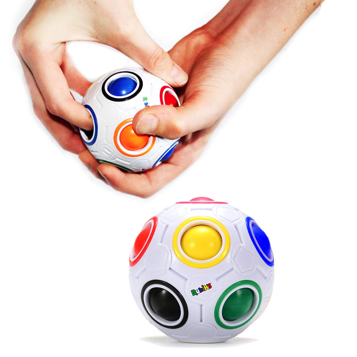 Rubik's Rainbow Ball Puzzle - 3D Color-Matching Brain Teaser Game for Kids & Adults - Perfect for Stress Relief, Party Favors & Educational Play