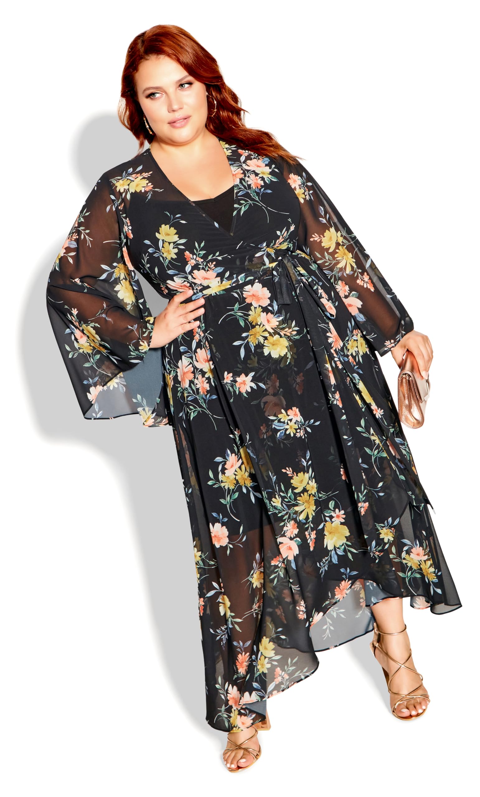 Women's Maxi Dress - Fleetwood Print Floral Summer Long Dress for Beach, Vacation & Casual Wear