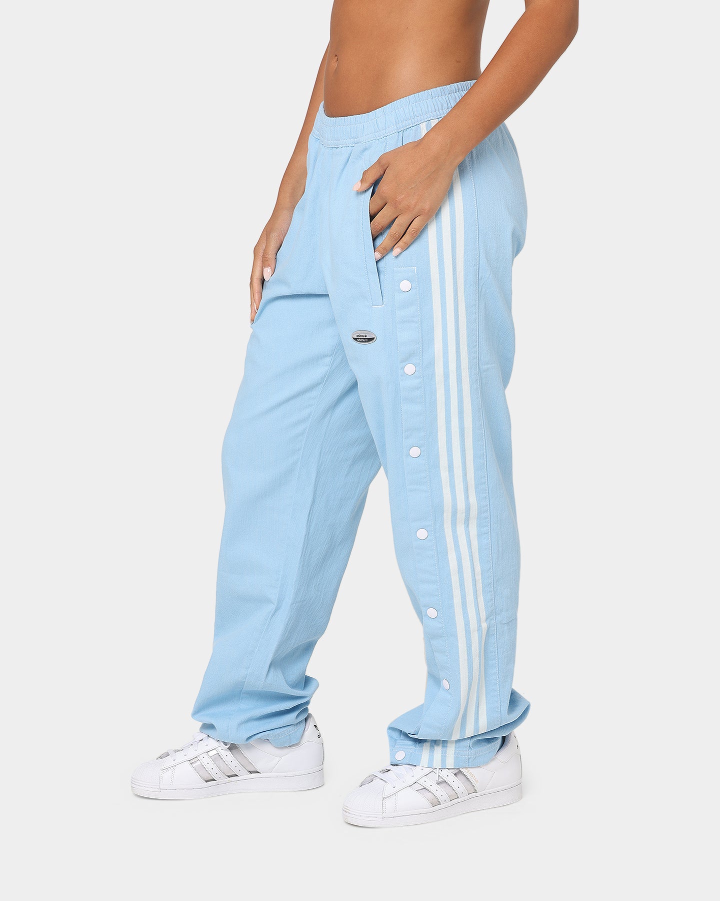 Adidas Denim Pants for Men - Clear Blue Washed Jeans | Comfortable Slim Fit Stretch Denim | Perfect for Casual Wear & Street Style