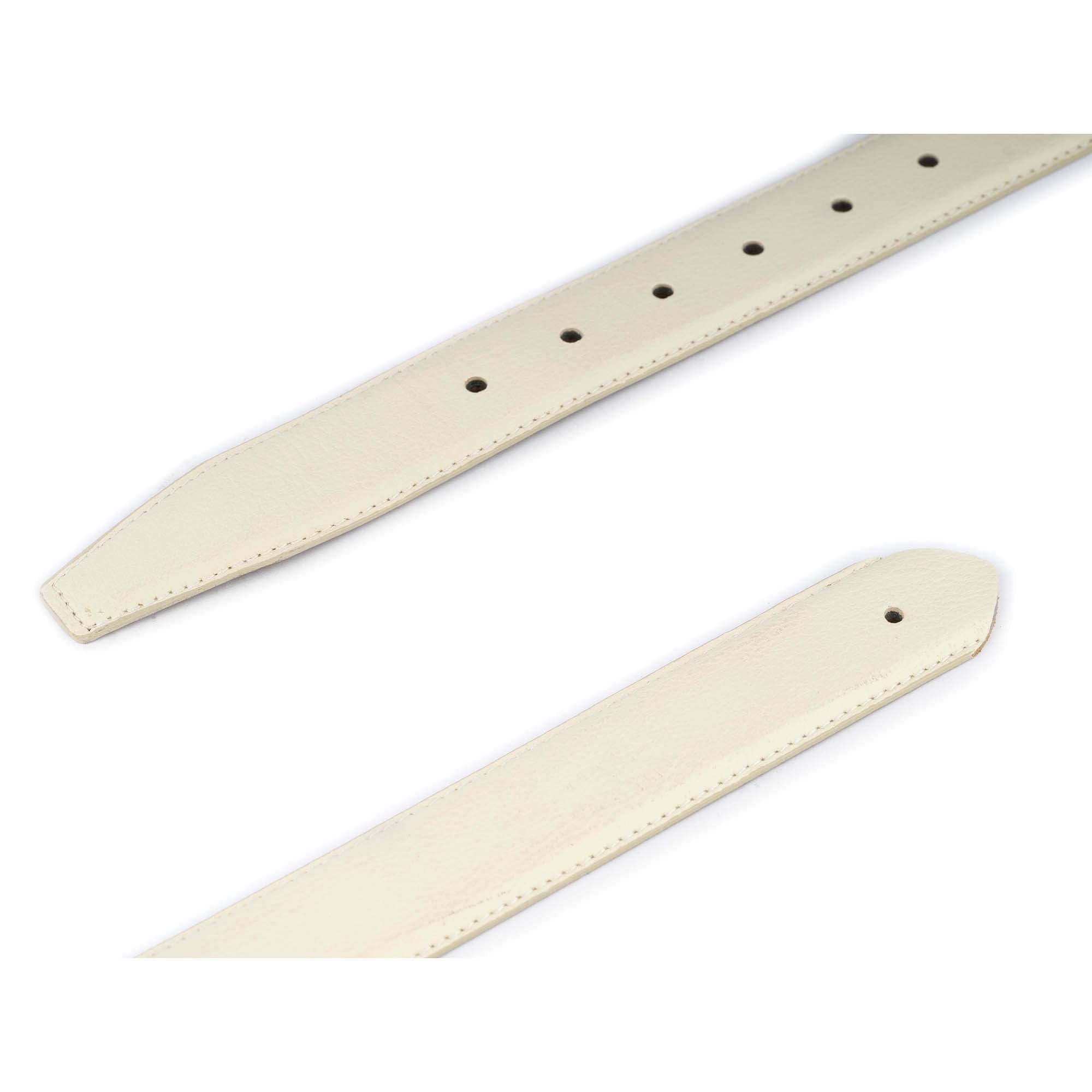 Premium Light Beige Grain Leather Belt Strap for Dunhill Buckles - Classic Dress Belt for Men's Formal & Business Attire