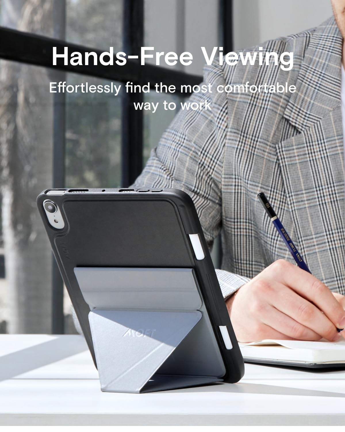 MOFT Snap Tablet Stand Holder - Foldable & Adjustable iPad Stand for Desk, Ultra-Slim Design Works with iPad Pro/Air 9.7
