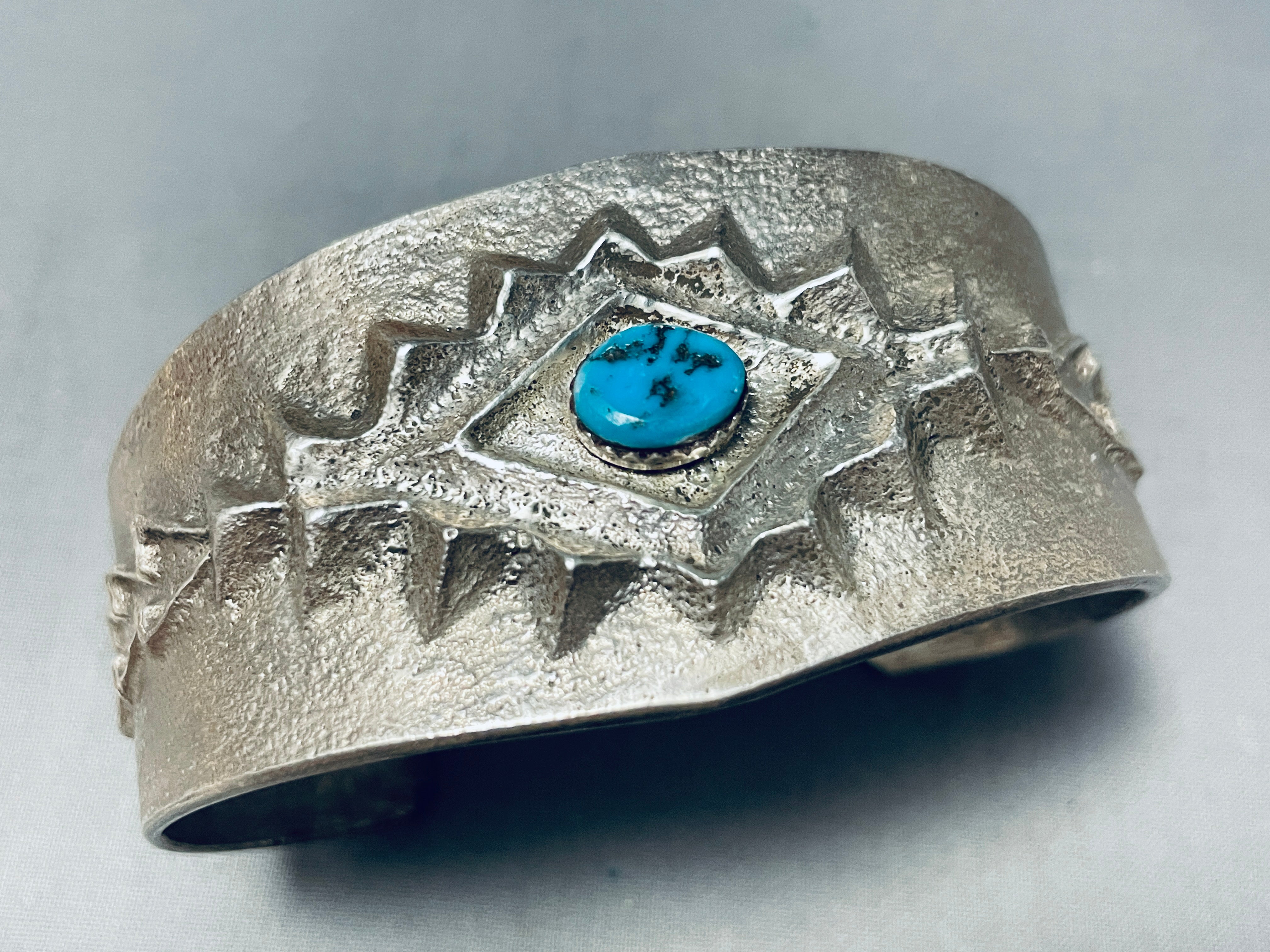 100 Gram Authentic Navajo Sleeping Beauty Turquoise Sterling Silver Bracelet - Handmade Native American Jewelry for Women - Perfect for Boho, Western & Casual Wear