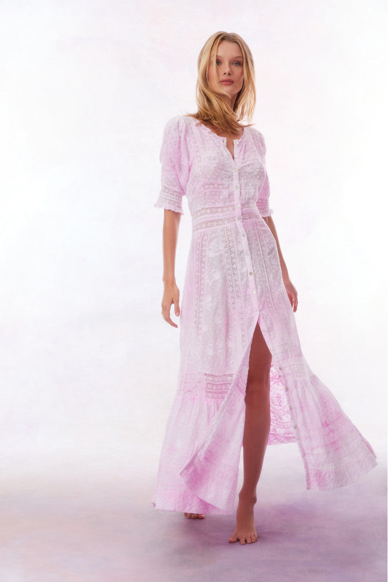 Minka Maxi Dress for Women - Flowy Long Summer Dress in Peony Pink | Perfect for Beach, Vacation, and Casual Outings