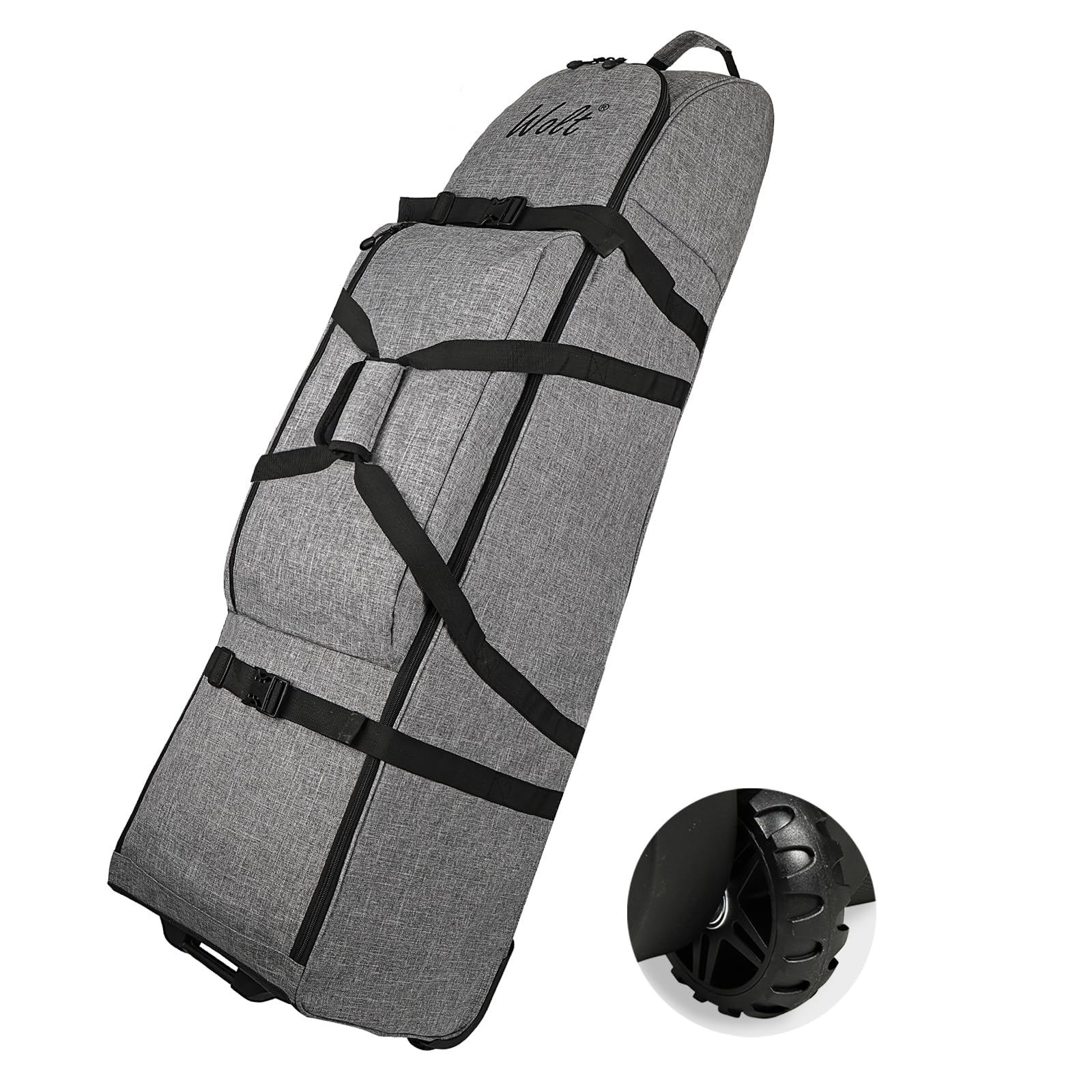 WOLT Golf Travel Bag with Anti-Impact Support System - Soft Padded Airline Approved Golf Club Case with Wheels for Easy Transport | Perfect for Air Travel & Golf Vacations