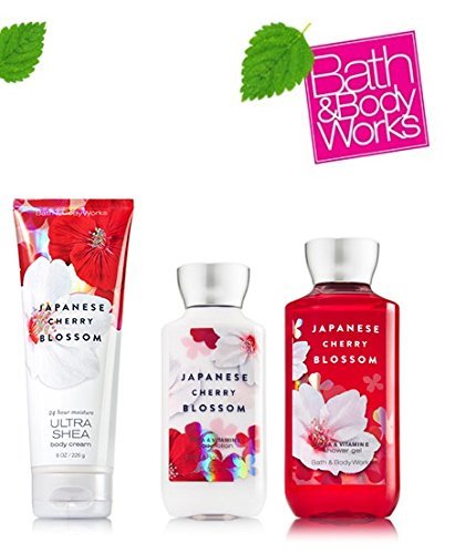 Bath & Body Works Japanese Cherry Blossom Gift Set - Body Cream, Shower Gel & Body Lotion Trio | Floral Fragrance for Women | Perfect for Self-Care, Spa Days & Romantic Gifts
