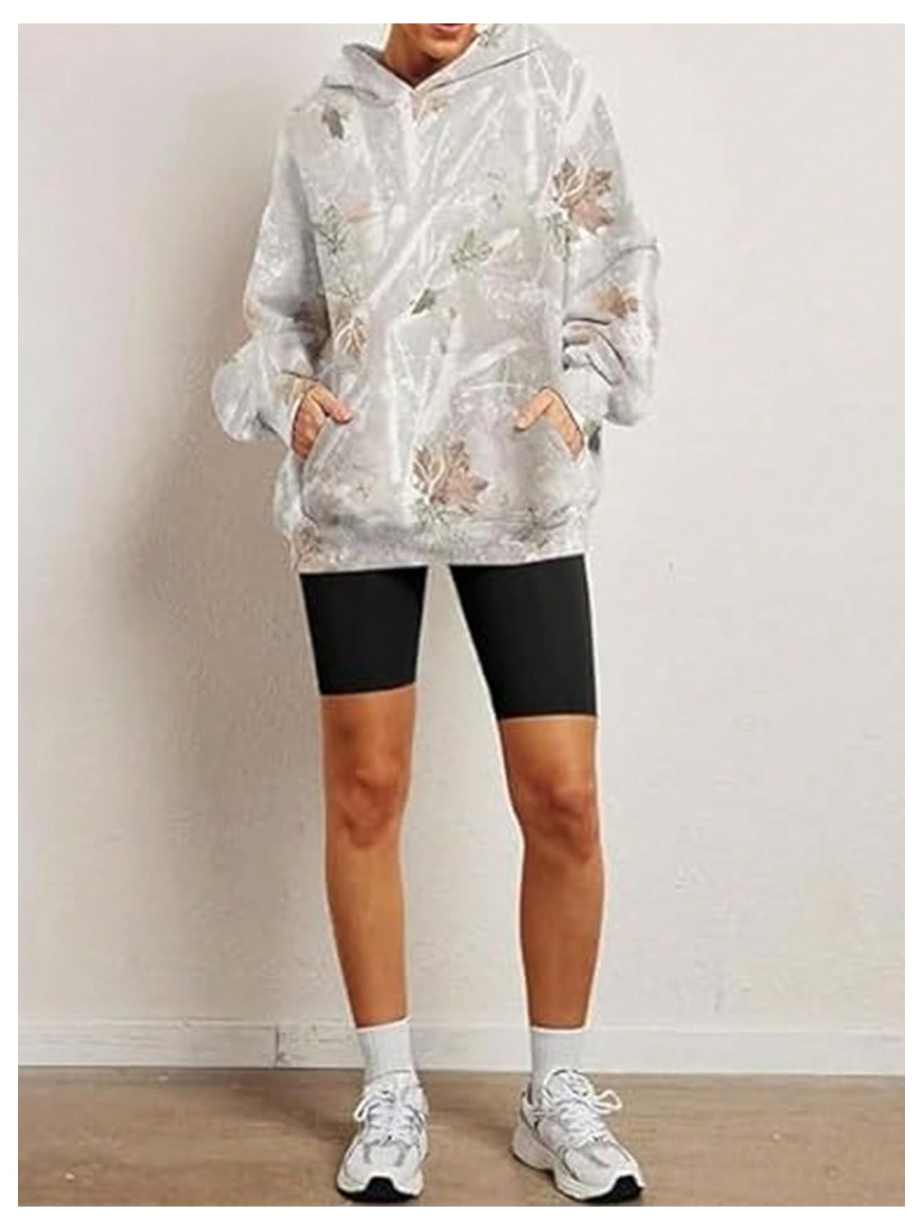 SOLY HUX Women's Fleece Hooded Sweatshirt - Long Sleeve Pullover with Kangaroo Pocket, Cozy Printed Hoodie for Casual Wear, Outdoor Activities & Lounge