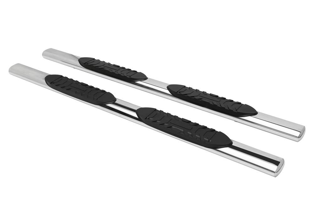 MaxMate Premium 5'' Oval Stainless Steel Running Boards Nerf Bars - Compatible with 2019-2022 Ford Ranger Super Cab (2pc with Mounting Bracket Kit) | WBF57317 | Enhance Truck Access & Off-Road Style