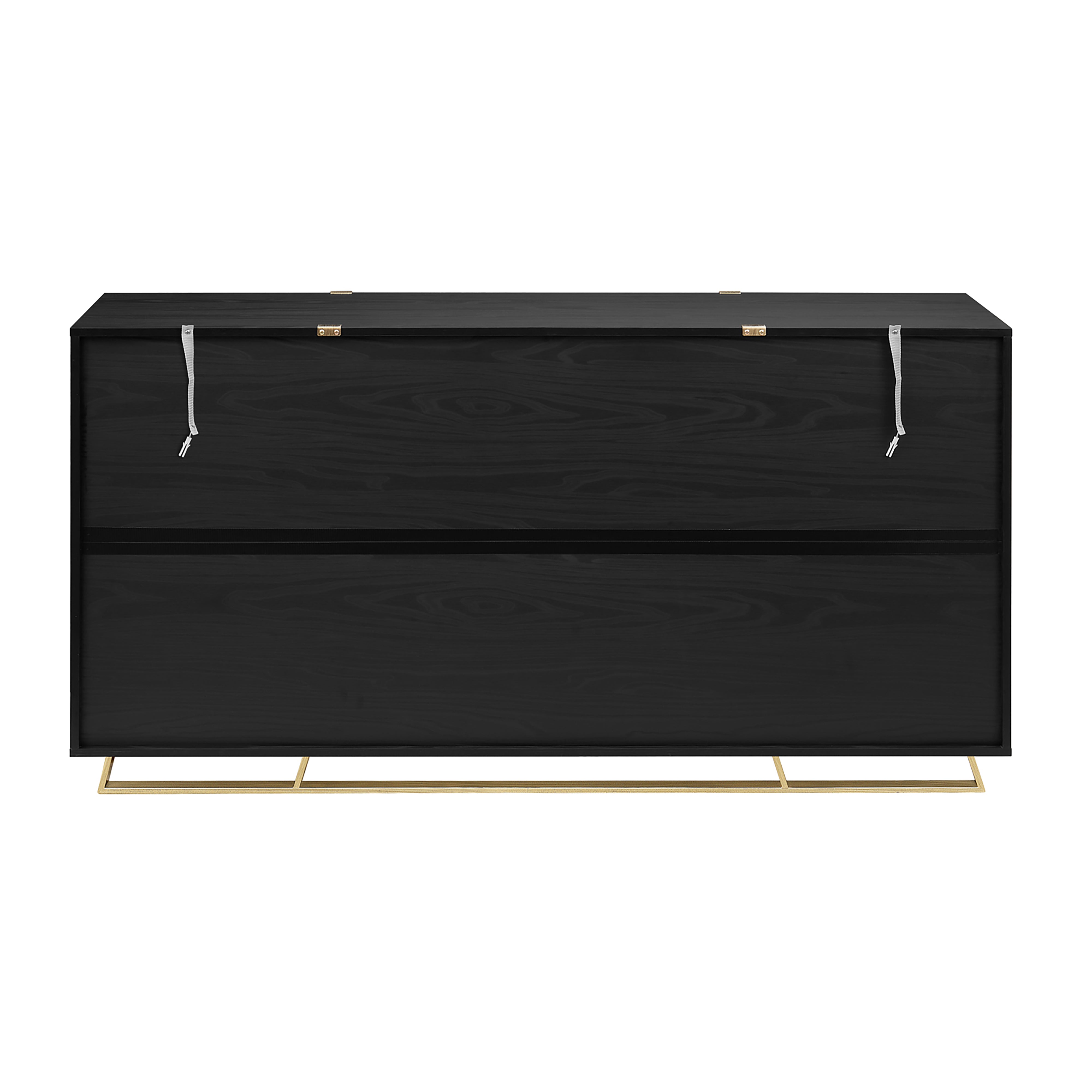 Stylish 1600mm Black Oak & Gold Capri Buffet Sideboard by Criterion - Perfect for Dining Room Storage & Modern Home Decor
