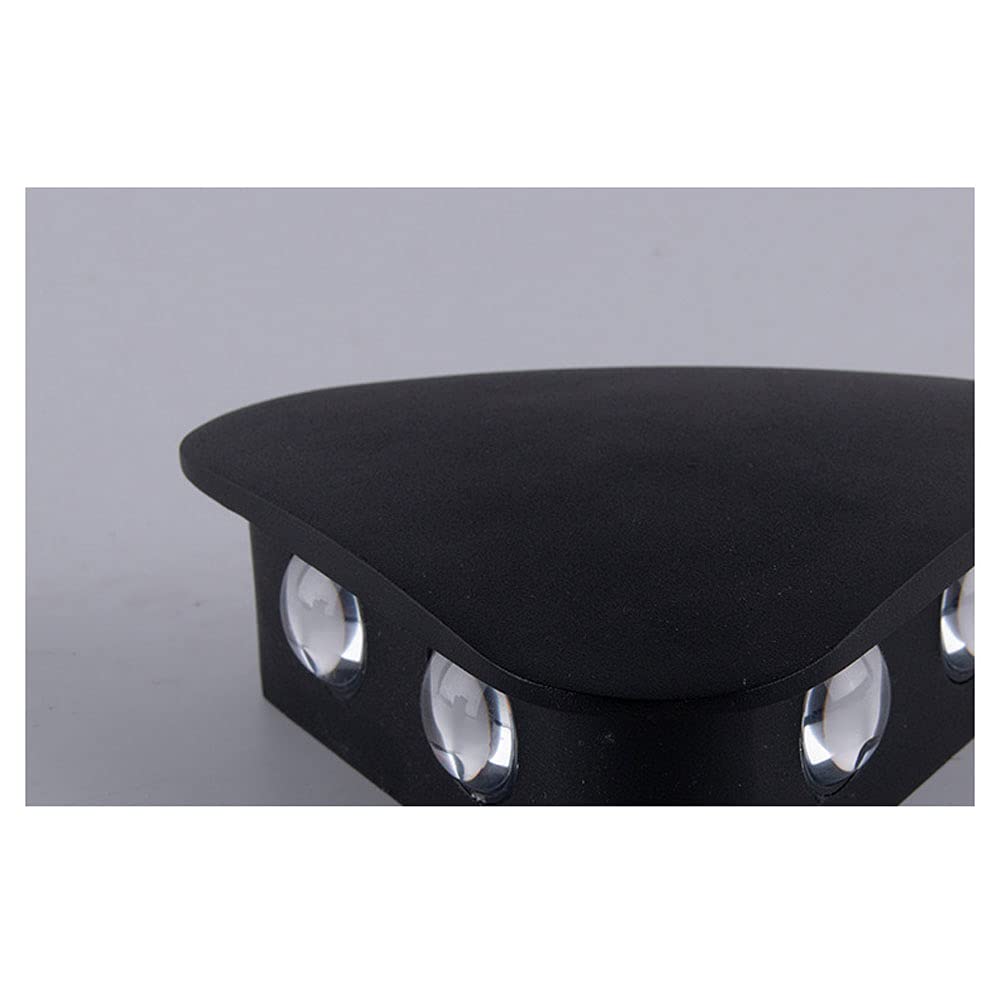 Modern Black Aluminum Outdoor Wall Sconce - Triangle Design Up/Down Lighting 3000K Warm White - Perfect for Villa, Deck, Garden & Exterior Lighting