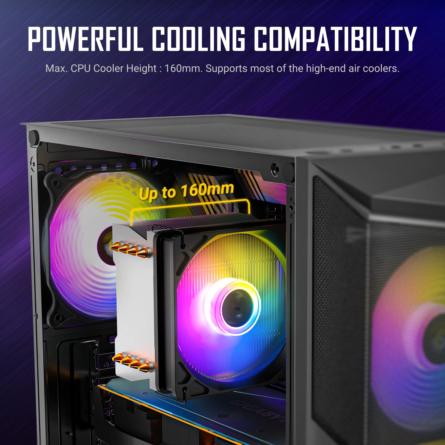 ANTEC AX61 Mid-Tower ATX Gaming PC Case - Mesh Front Panel, 3x ARGB Fans, Tempered Glass Side Panel, 360mm Radiator Support - Perfect for High-Performance Gaming & Streaming Setups