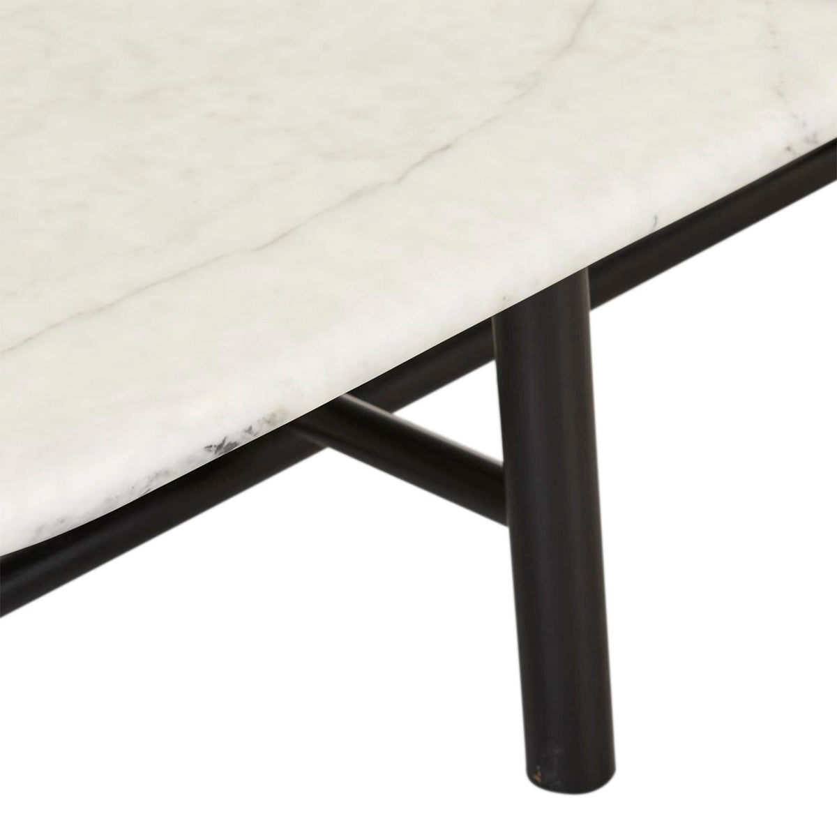 Artie Oval Marble Coffee Table - Modern Living Room Centerpiece with Sturdy Metal Legs, Perfect for Small Spaces & Home Decor