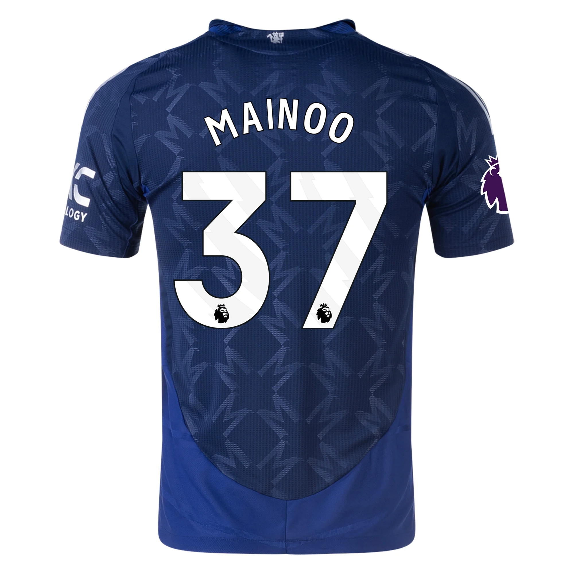 Adidas Manchester United Authentic Kobbie Mainoo Away Jersey 24/25 - Night Indigo with EPL Patch | Official Soccer Jersey for Fans & Players | Perfect for Match Days & Game Nights