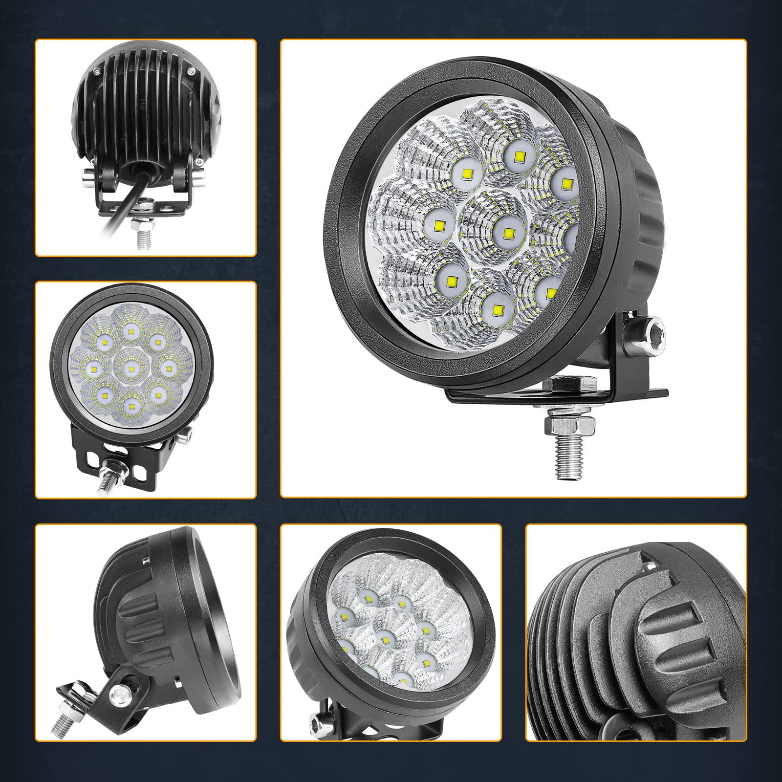 Nirider 2PCS 72W 3.5 Inch Round LED Pods - 12V Flood Beam Driving Lights, Work Light Bar for Off-Road, Backup, Ditch & Fog - Perfect for Trucks, 4x4, ATV, UTV, Boats | Durable & Bright for Night Driving, Camping & Outdoor Adventures