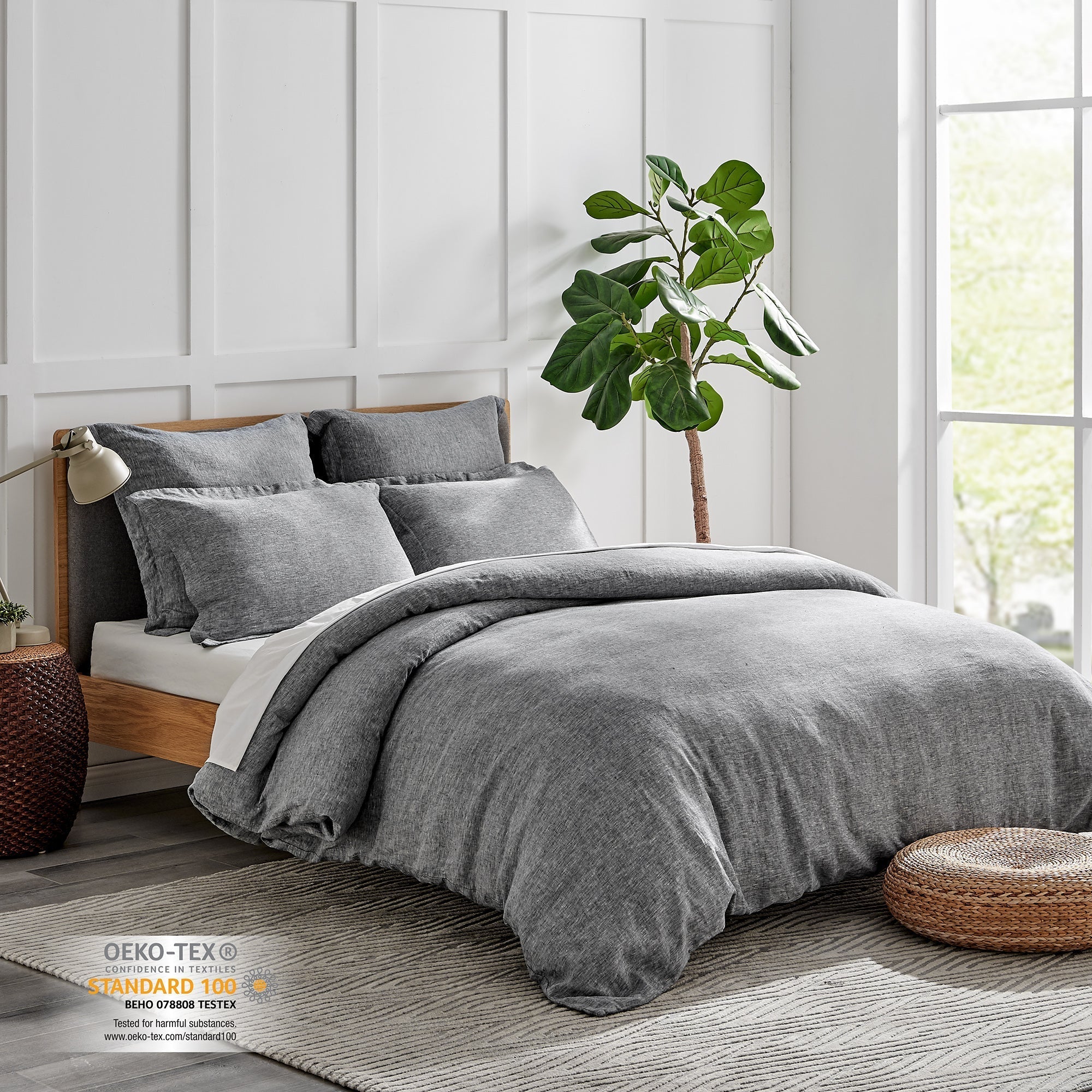 Premium Washed Linen Duvet Cover Set - Breathable & Soft 100% Natural Flax Fabric - Queen Size Bedding for Summer & All Seasons - Perfect for Cozy Bedrooms, Guest Rooms & Vacation Homes