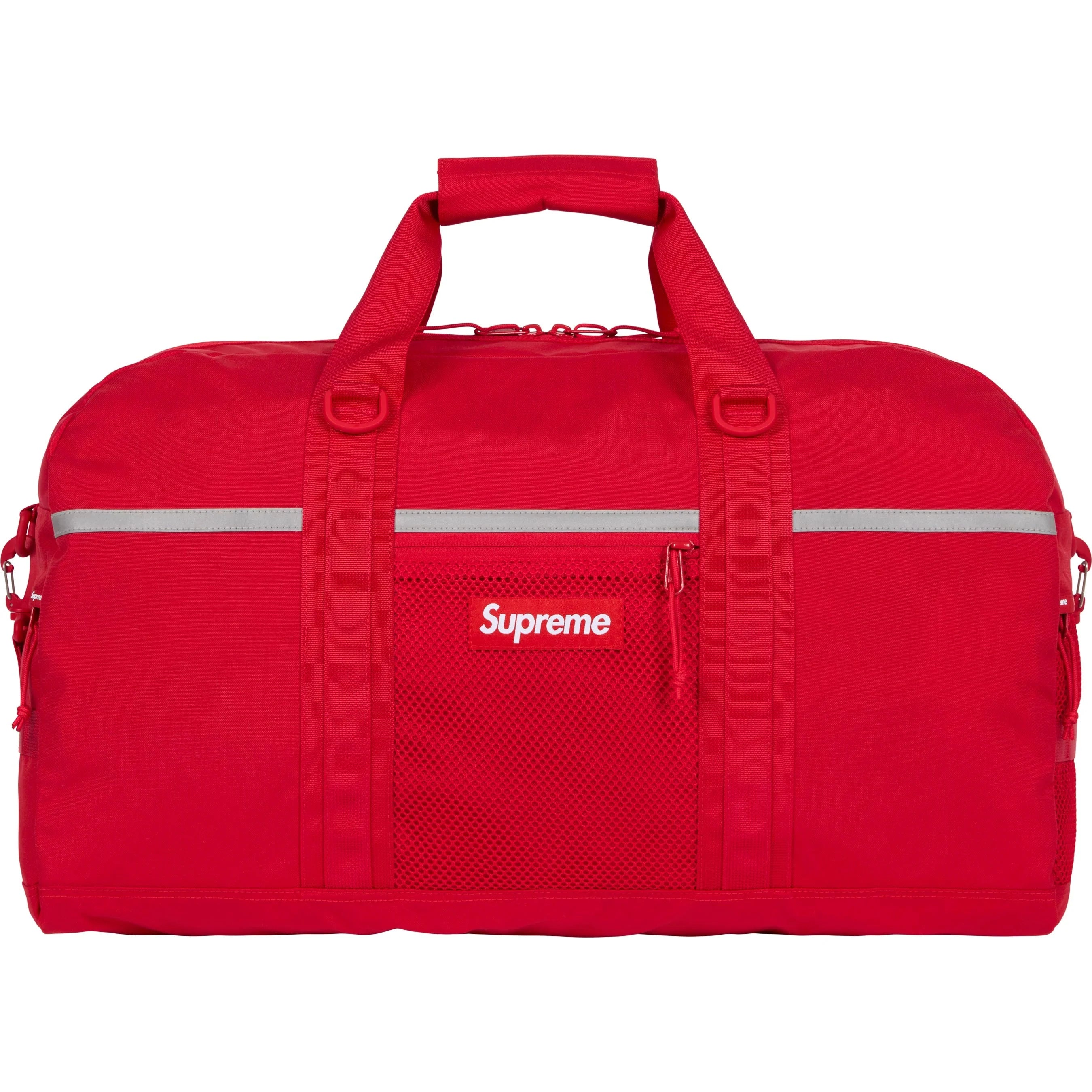 Supreme FW24 Duffle Bag - Waterproof Travel Duffel Bag for Gym, Sports & Weekend Getaways (Red)