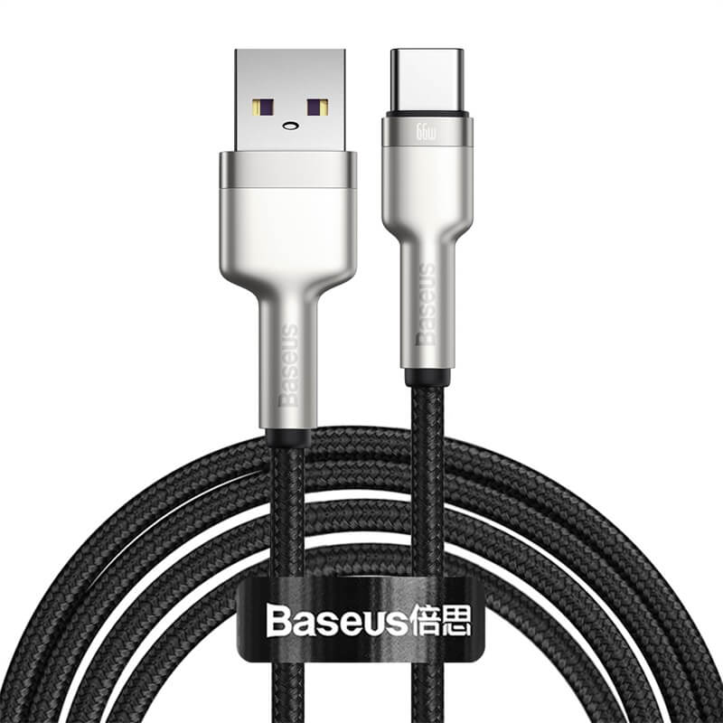 Baseus 66W USB C Fast Charging Cable (6.6ft/2M) - QC3.0 6A Type C Charger Cord with Durable Metal Connector | For iPhone 15 Pro Max, Samsung Galaxy, iPad Pro & More Fast Charging Devices