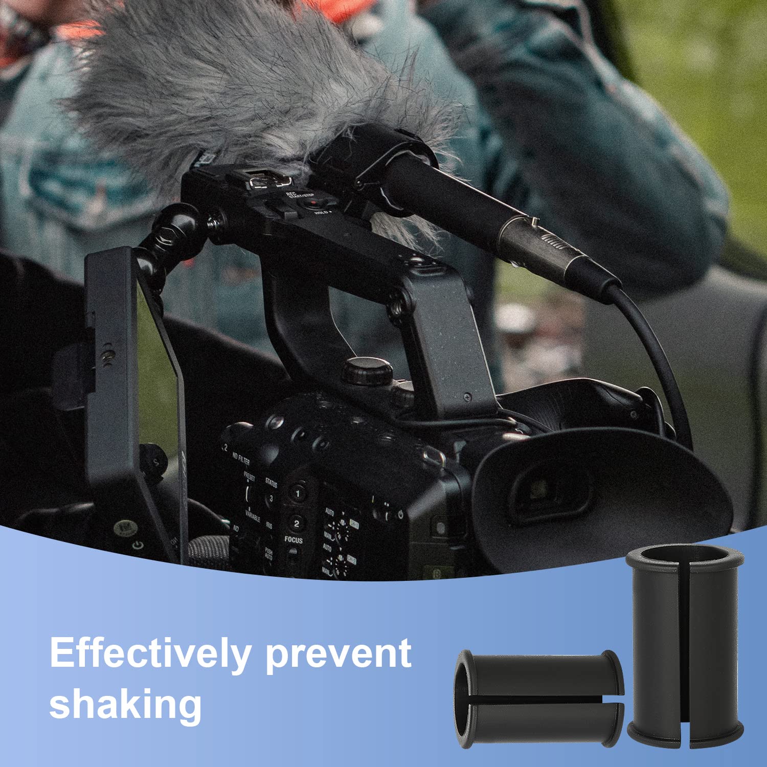 4pcs Microphone Shock Mount Rubber Sleeve - 1.8x0.8inch Durable Mic Shock Mount Spacer Tube & Washer Set - Universal Camera Mic Accessories for Studio Recording, Vlogging & Podcasting