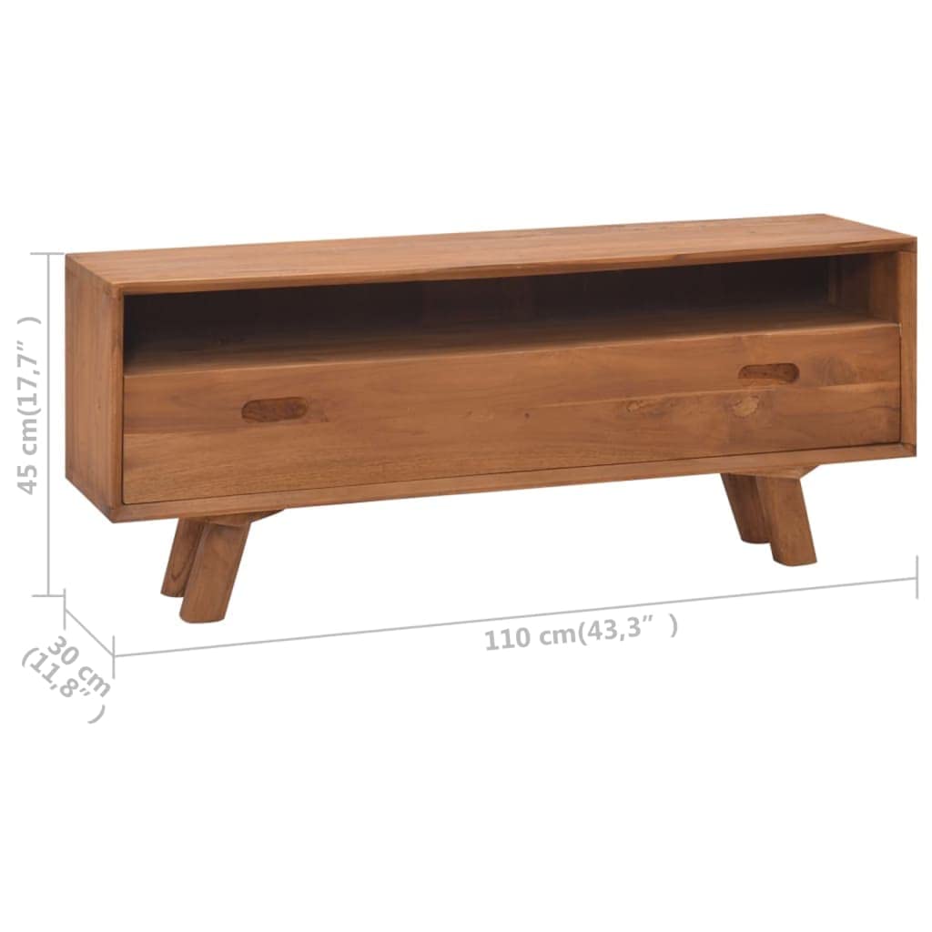 Mid-Century Modern TV Stand with 1 Shelf & 3 Drawers - Rustic Brown Wood Entertainment Center for Living Room | Perfect for 55-75 Inch TVs, Home Theater Setup & Living Room Organization